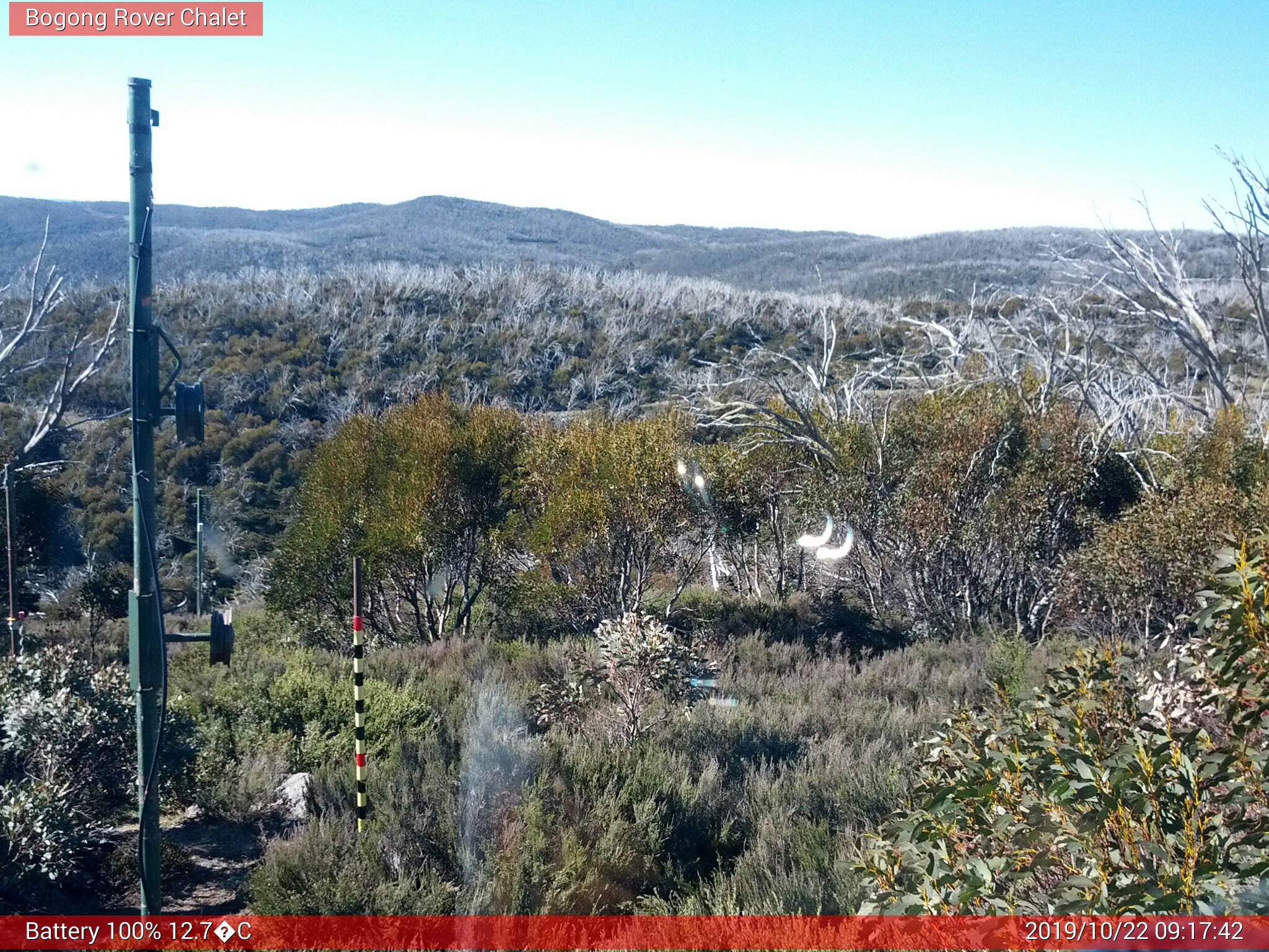 Bogong Web Cam 9:17am Tuesday 22nd of October 2019