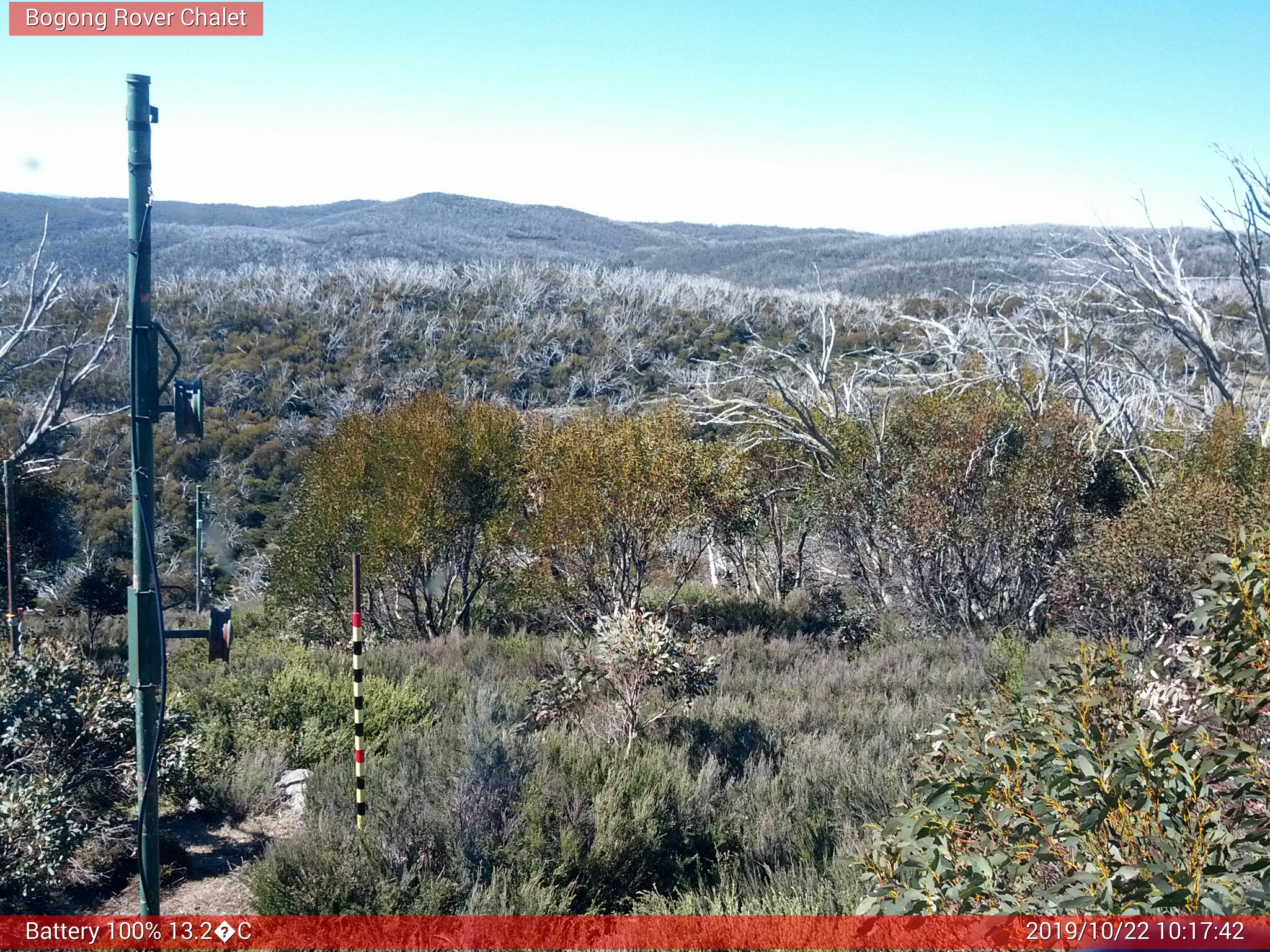 Bogong Web Cam 10:17am Tuesday 22nd of October 2019