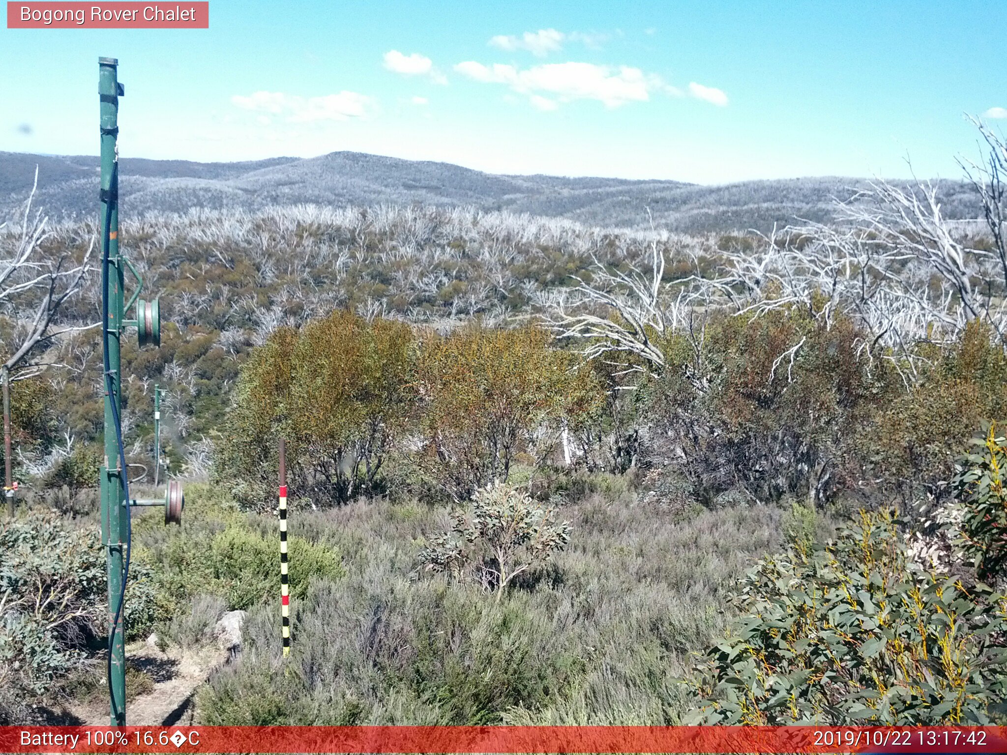 Bogong Web Cam 1:17pm Tuesday 22nd of October 2019