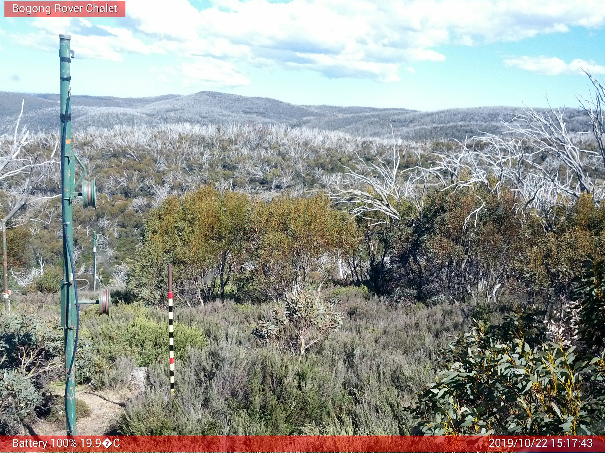 Bogong Web Cam 3:17pm Tuesday 22nd of October 2019