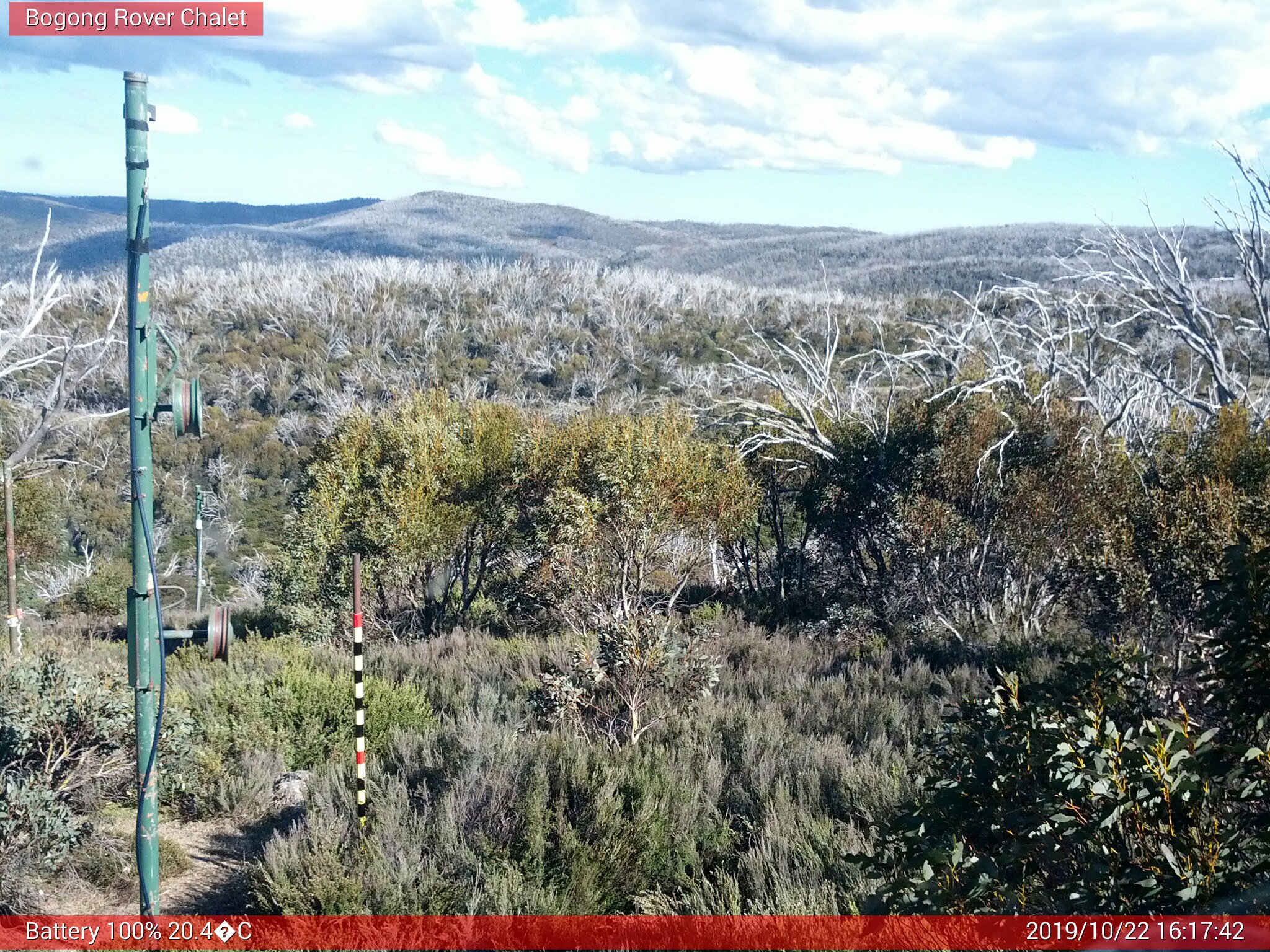 Bogong Web Cam 4:17pm Tuesday 22nd of October 2019