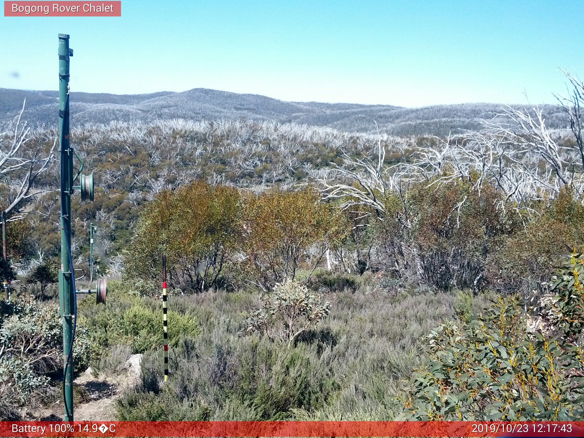 Bogong Web Cam 12:17pm Wednesday 23rd of October 2019