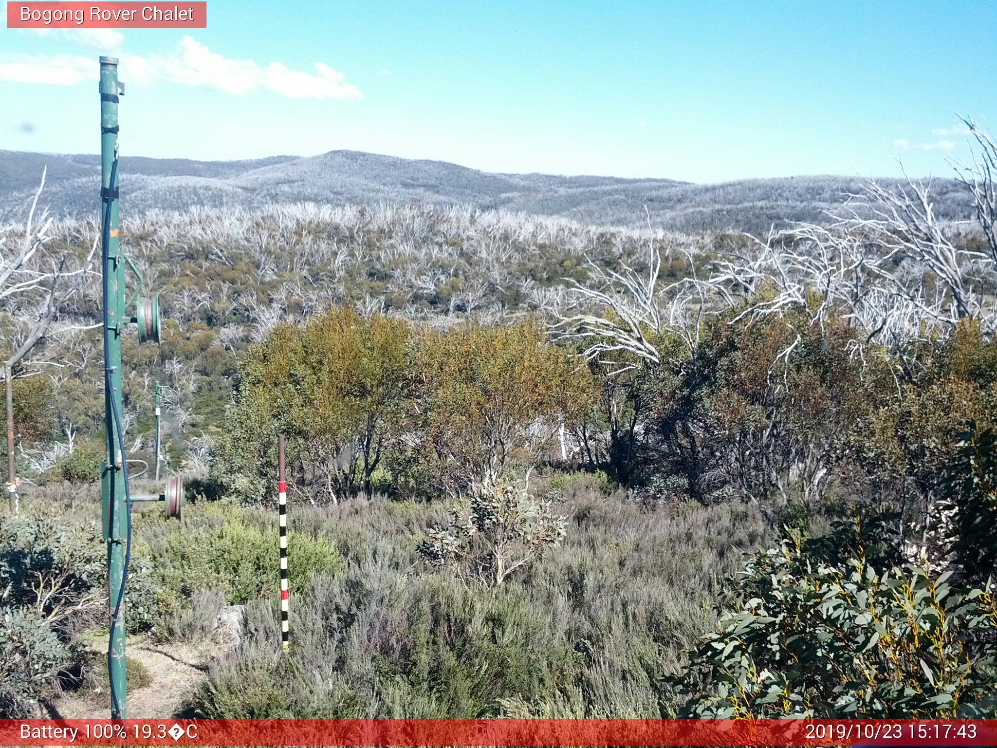 Bogong Web Cam 3:17pm Wednesday 23rd of October 2019