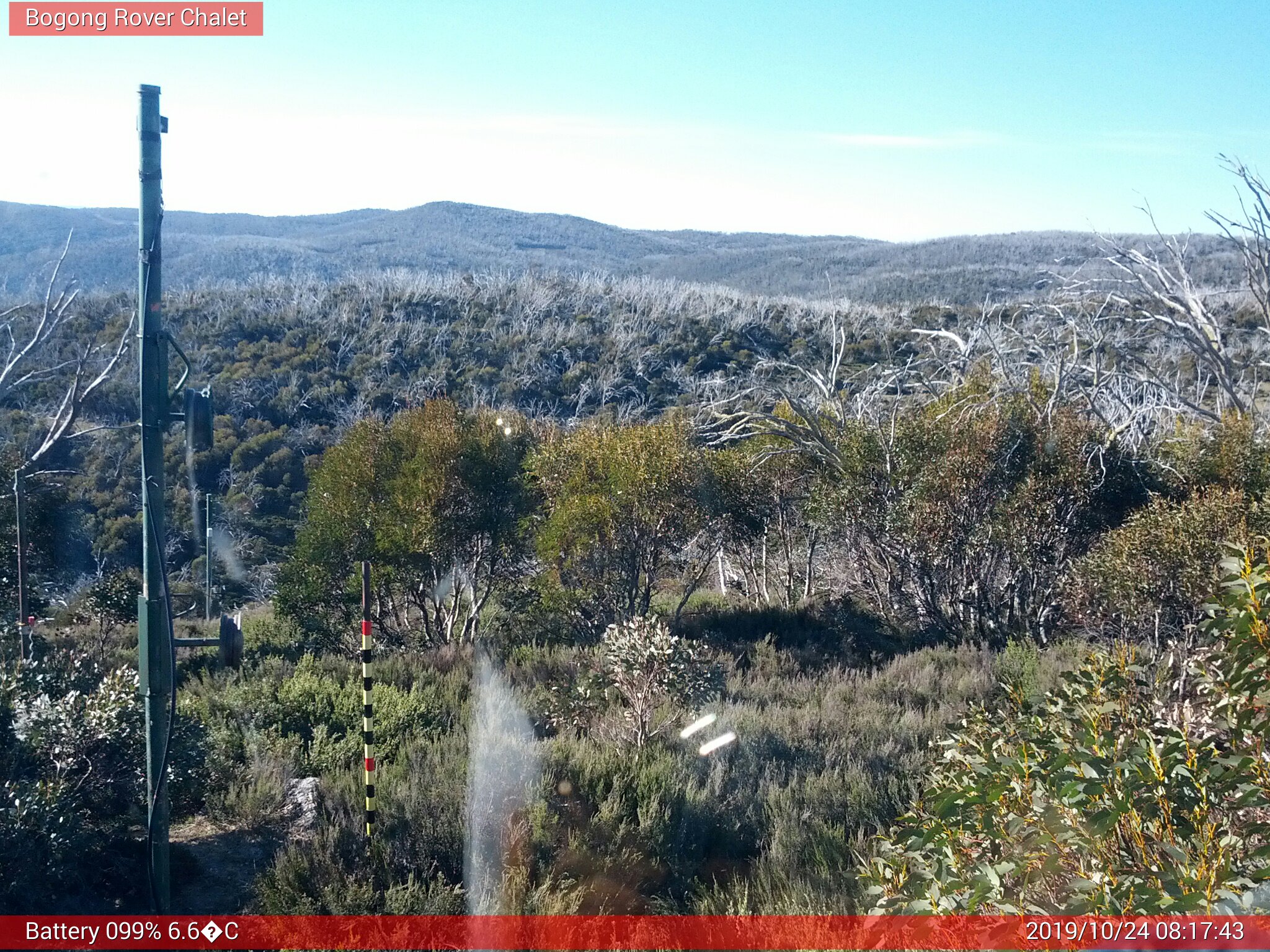 Bogong Web Cam 8:17am Thursday 24th of October 2019