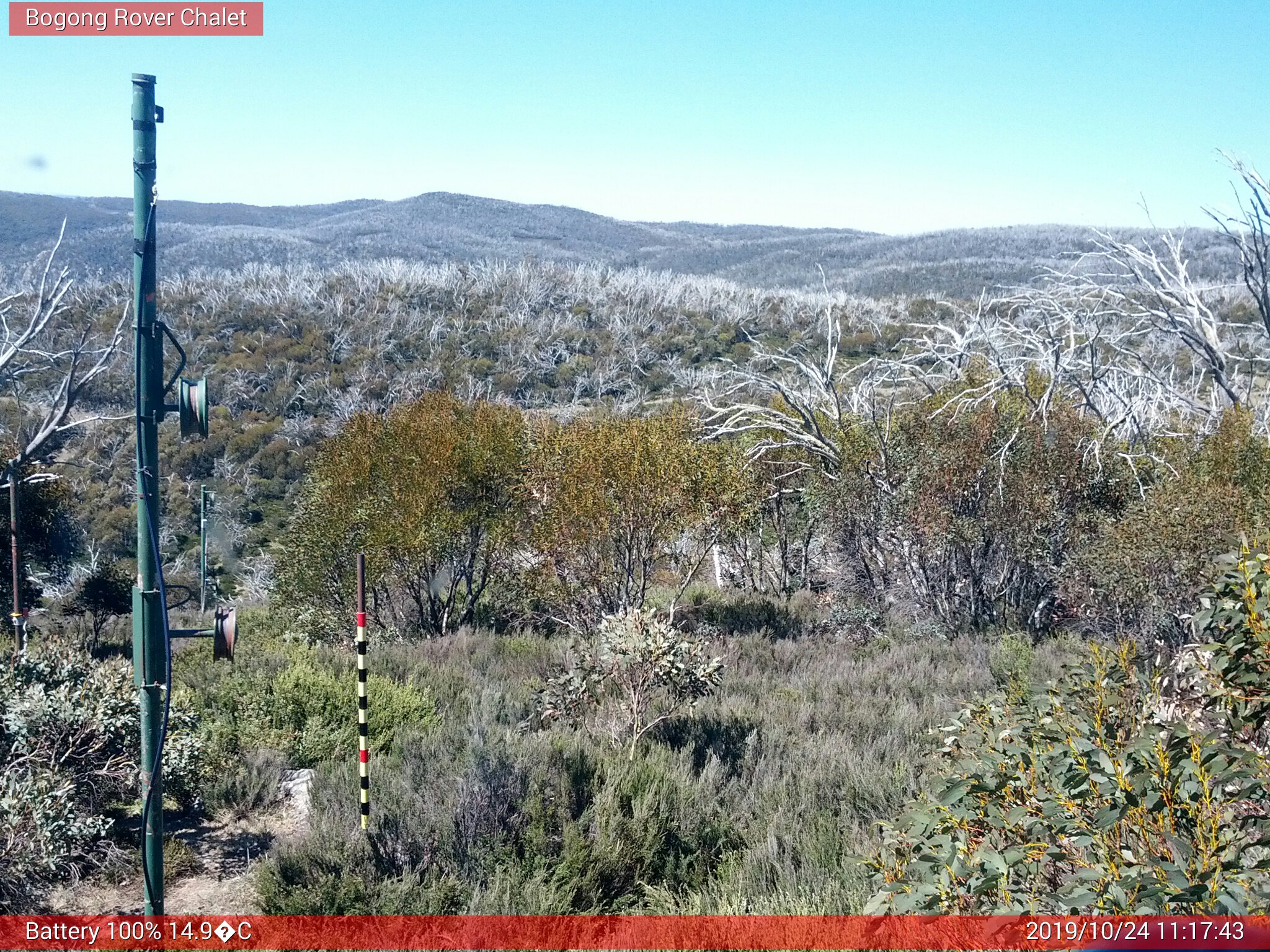 Bogong Web Cam 11:17am Thursday 24th of October 2019