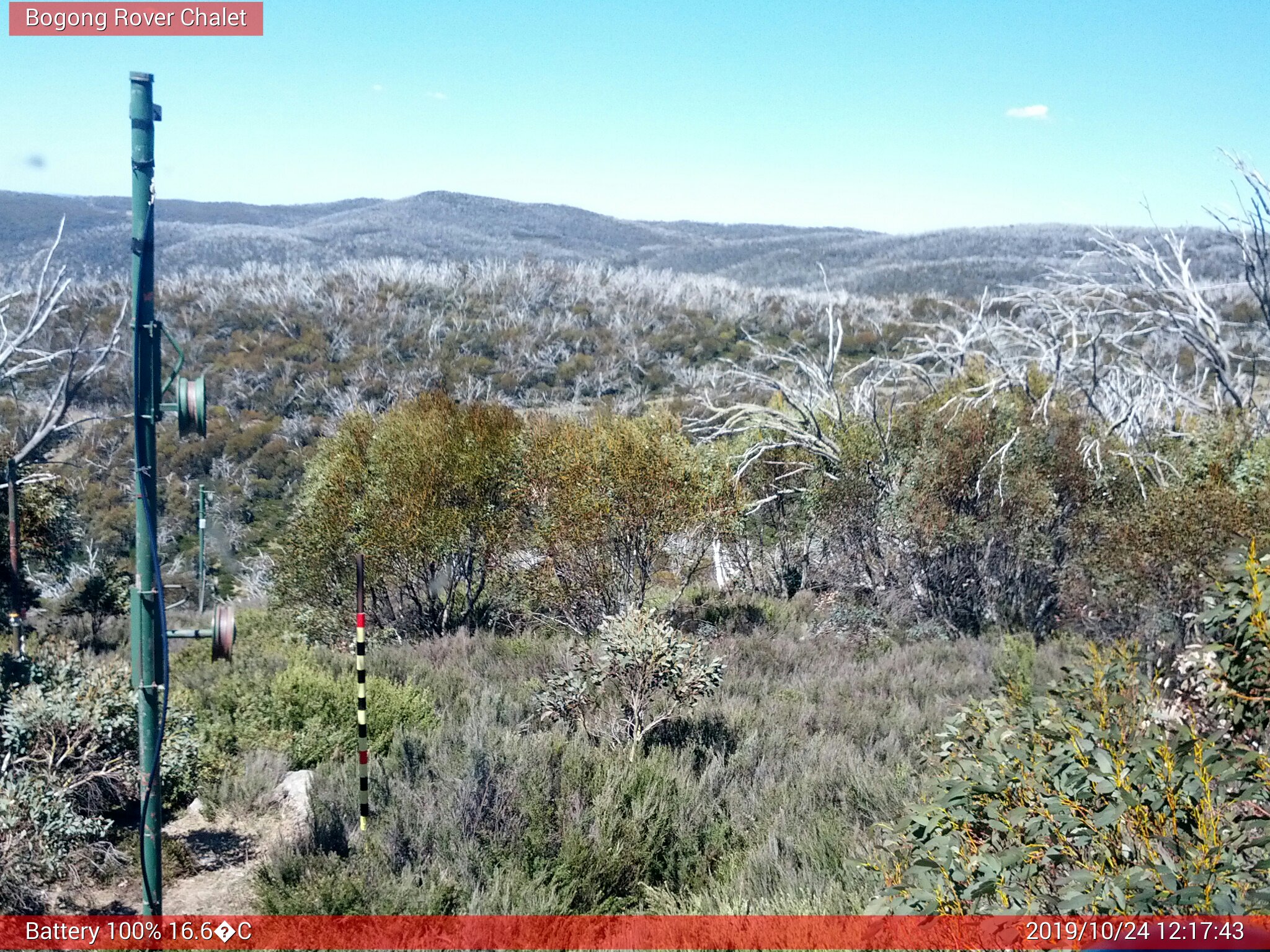 Bogong Web Cam 12:17pm Thursday 24th of October 2019