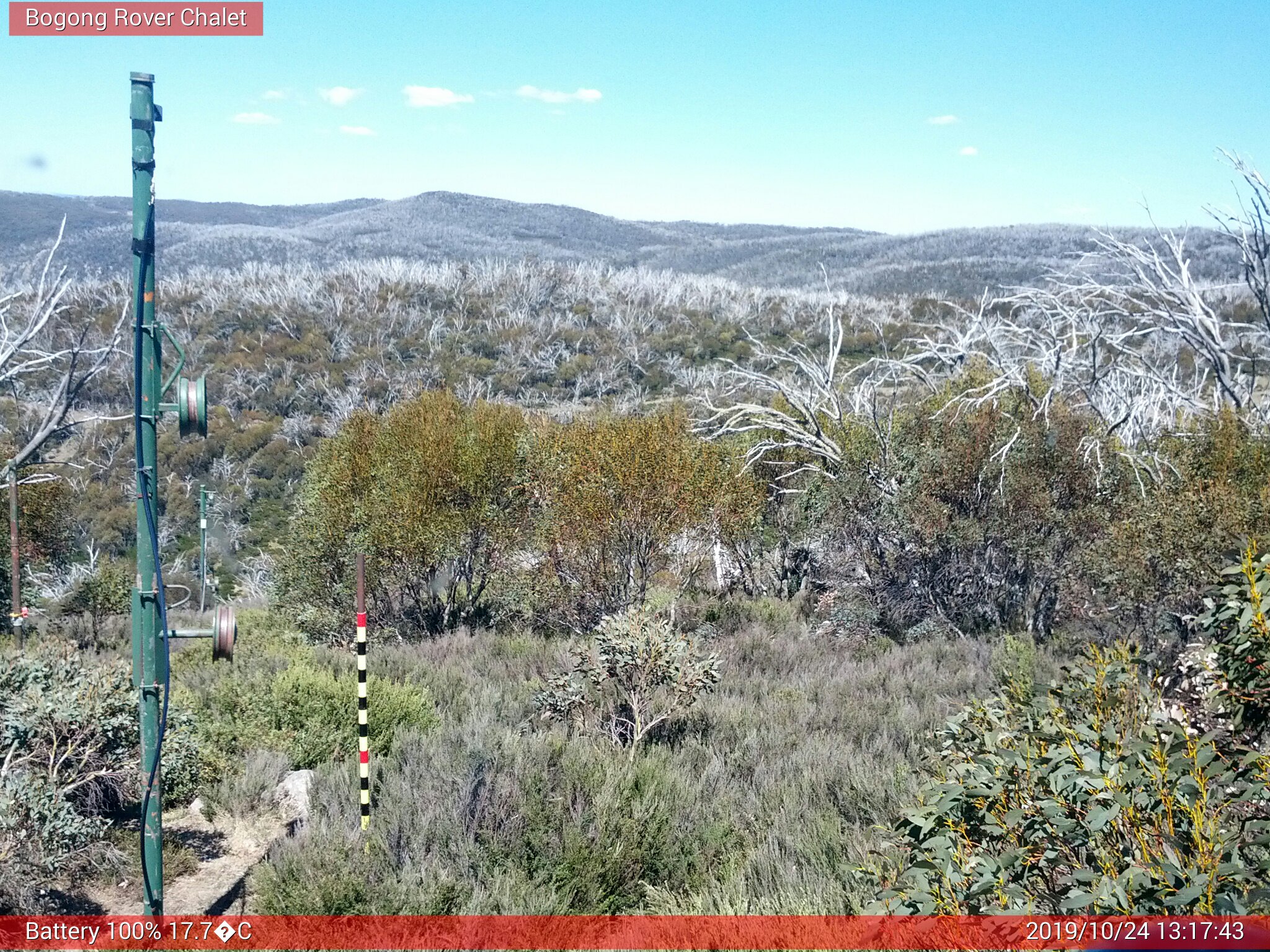 Bogong Web Cam 1:17pm Thursday 24th of October 2019