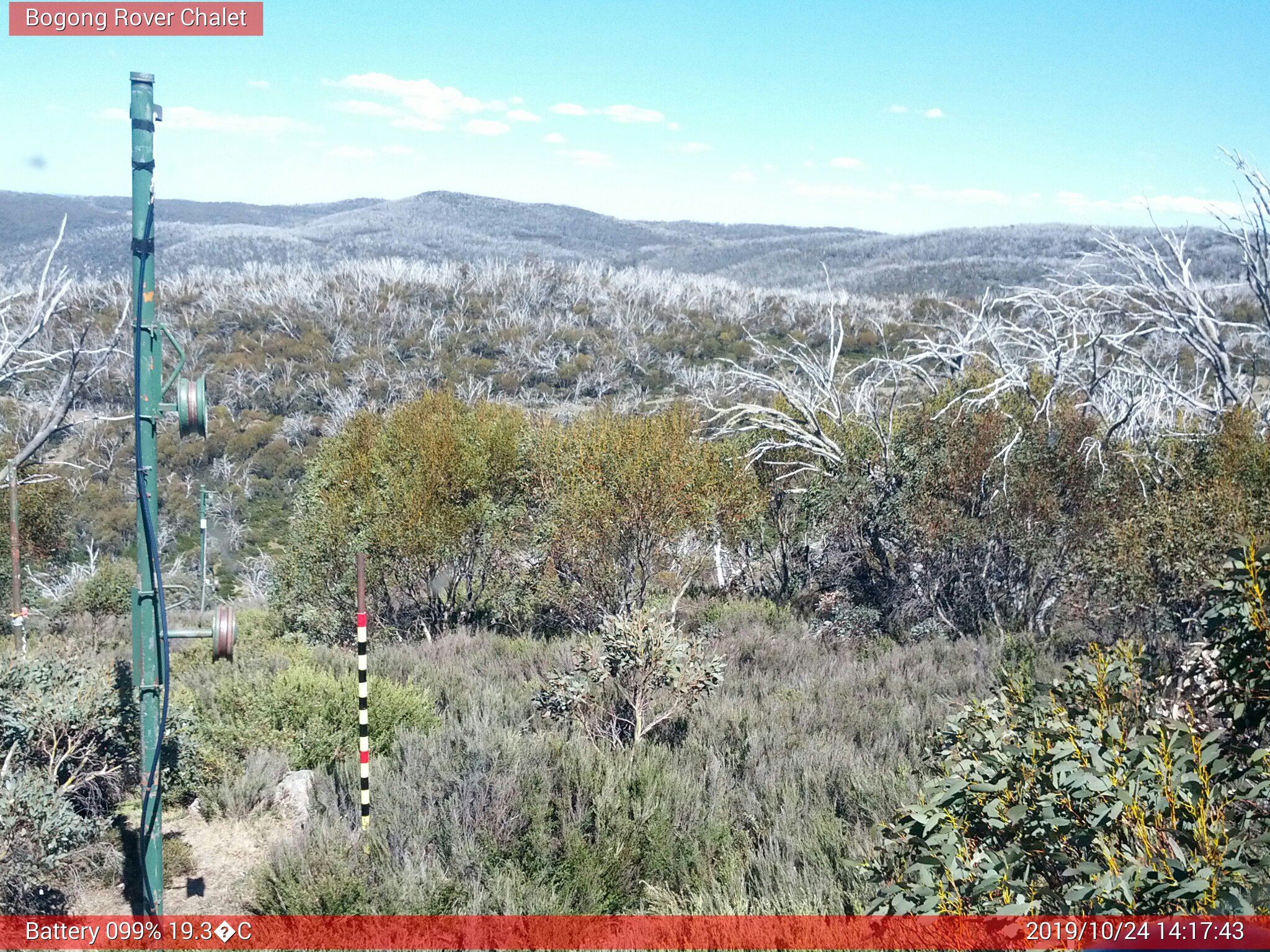 Bogong Web Cam 2:17pm Thursday 24th of October 2019