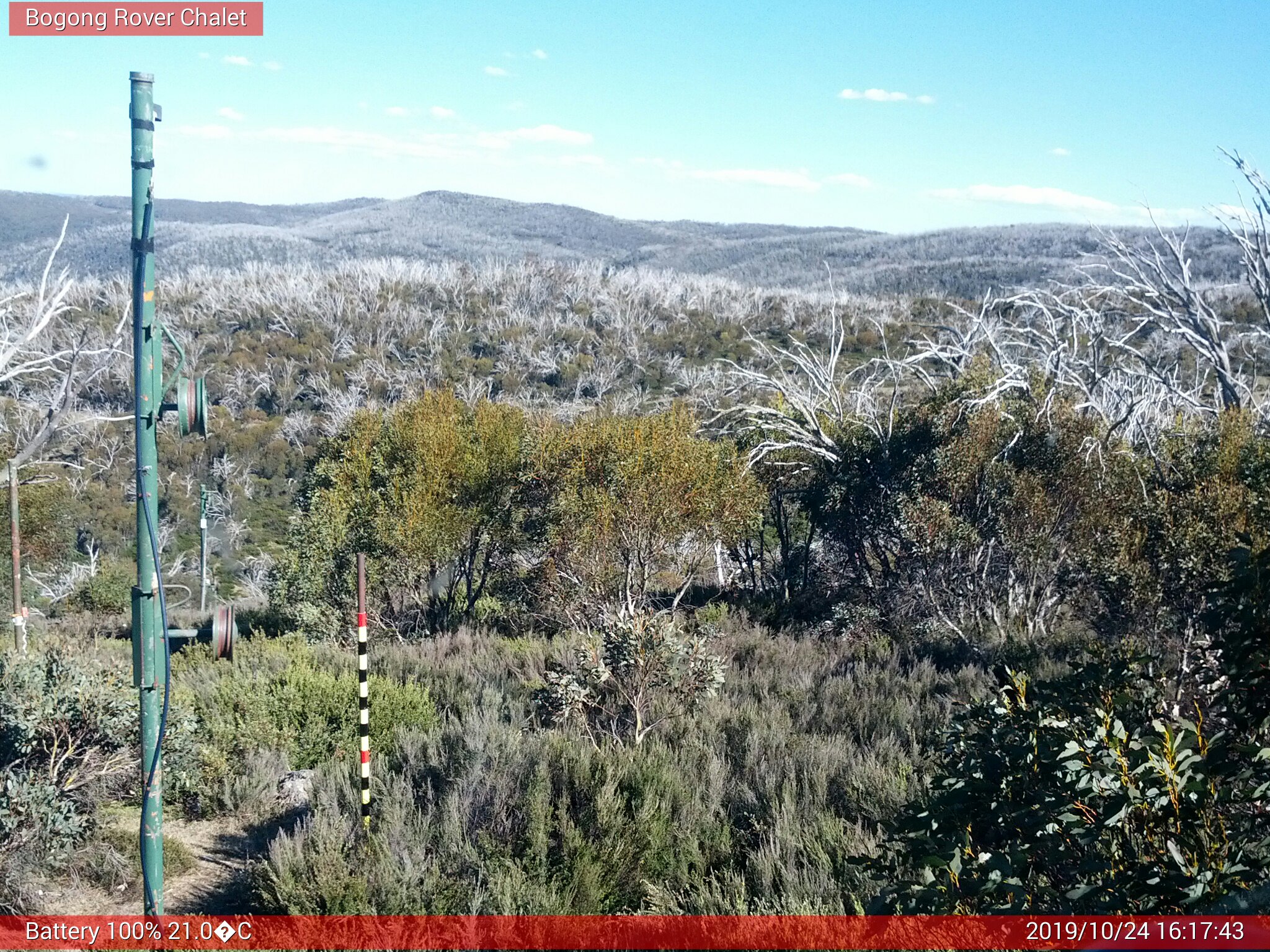 Bogong Web Cam 4:17pm Thursday 24th of October 2019