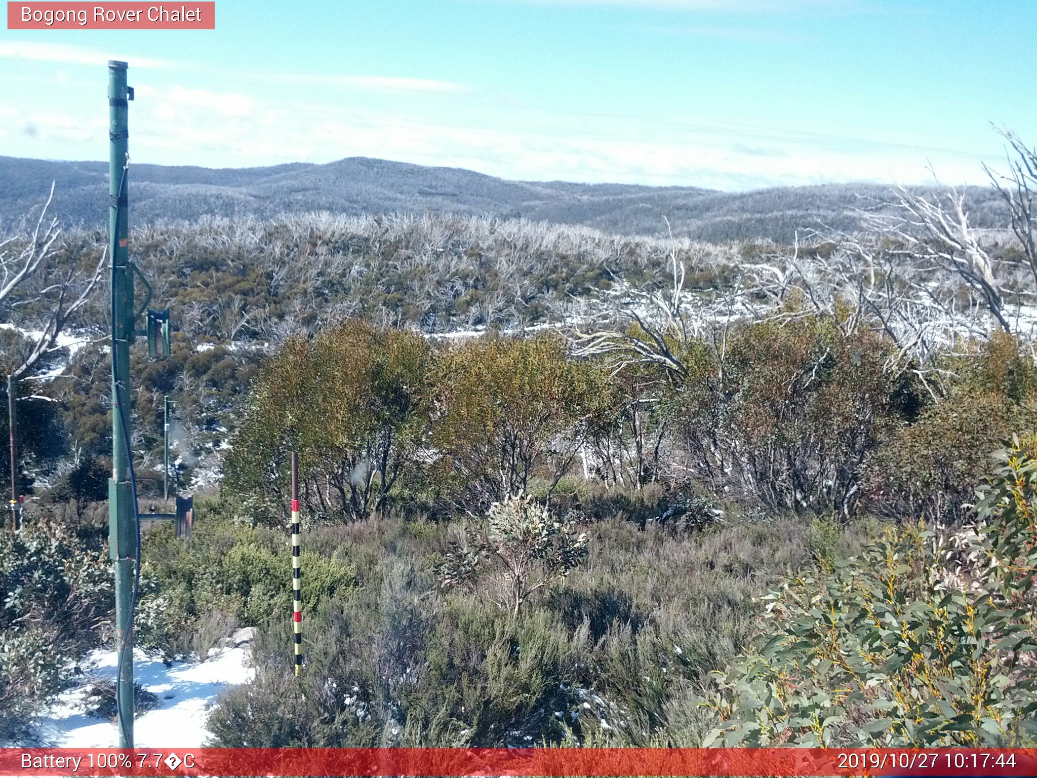 Bogong Web Cam 10:17am Sunday 27th of October 2019