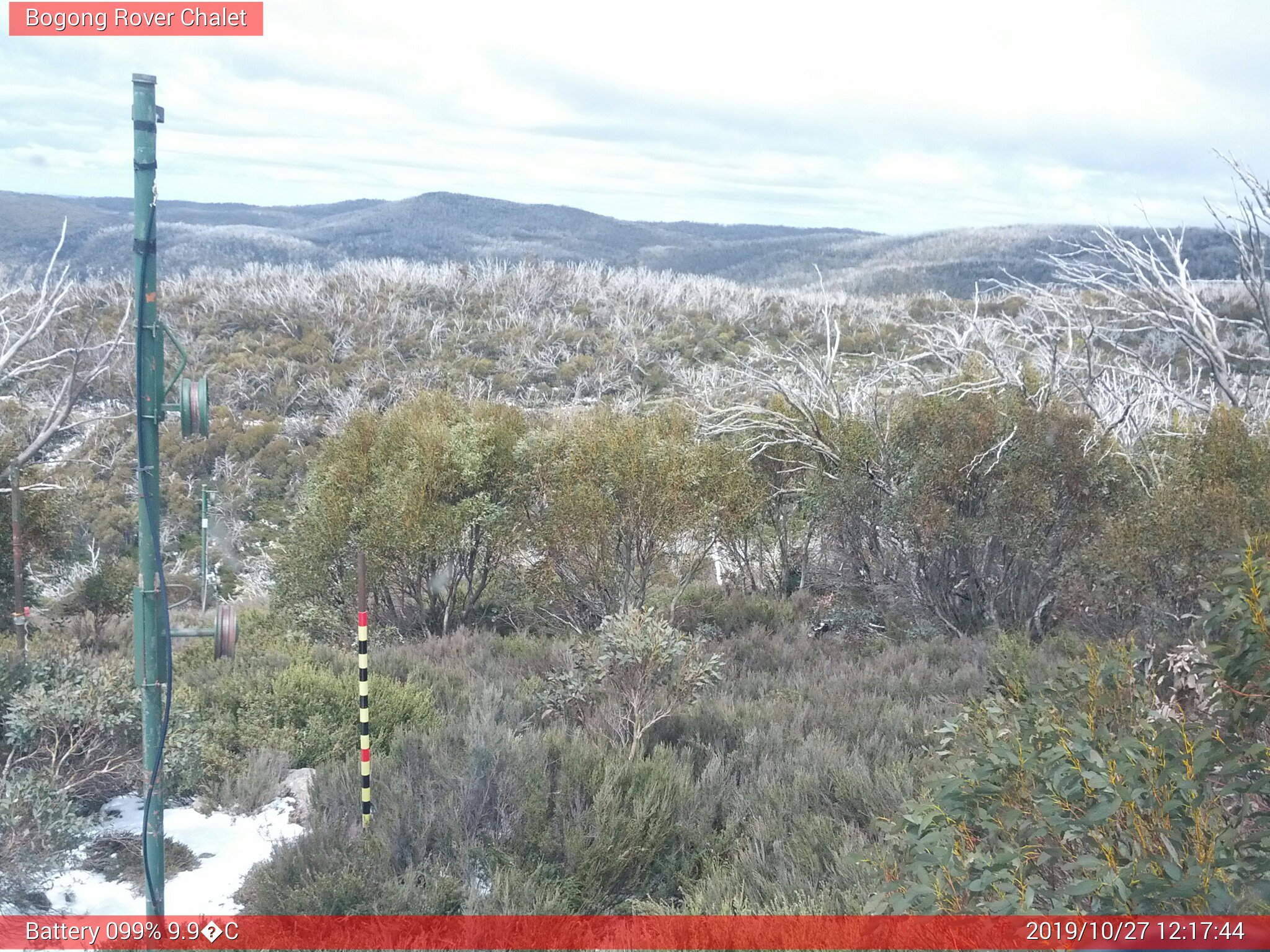 Bogong Web Cam 12:17pm Sunday 27th of October 2019