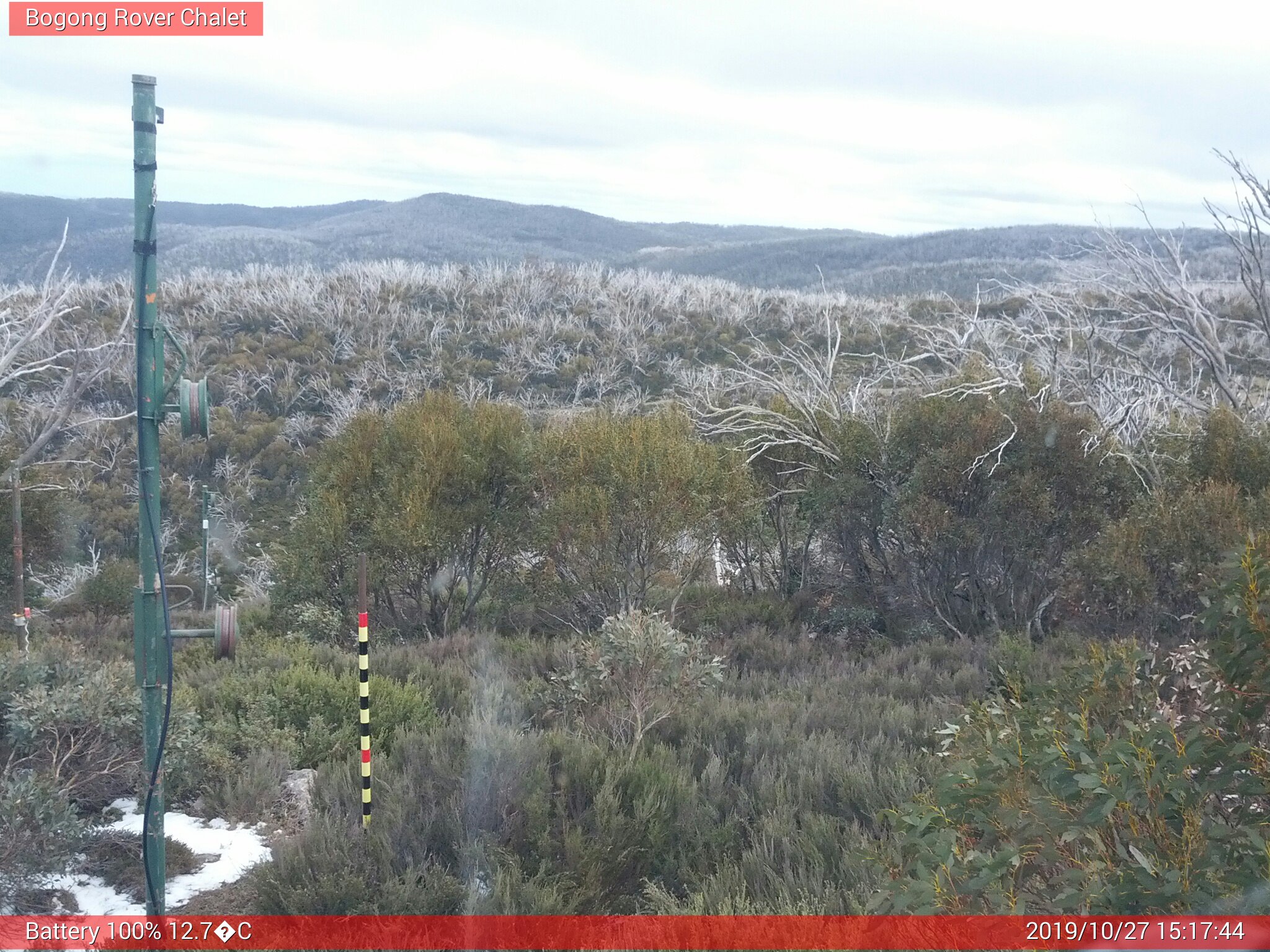 Bogong Web Cam 3:17pm Sunday 27th of October 2019