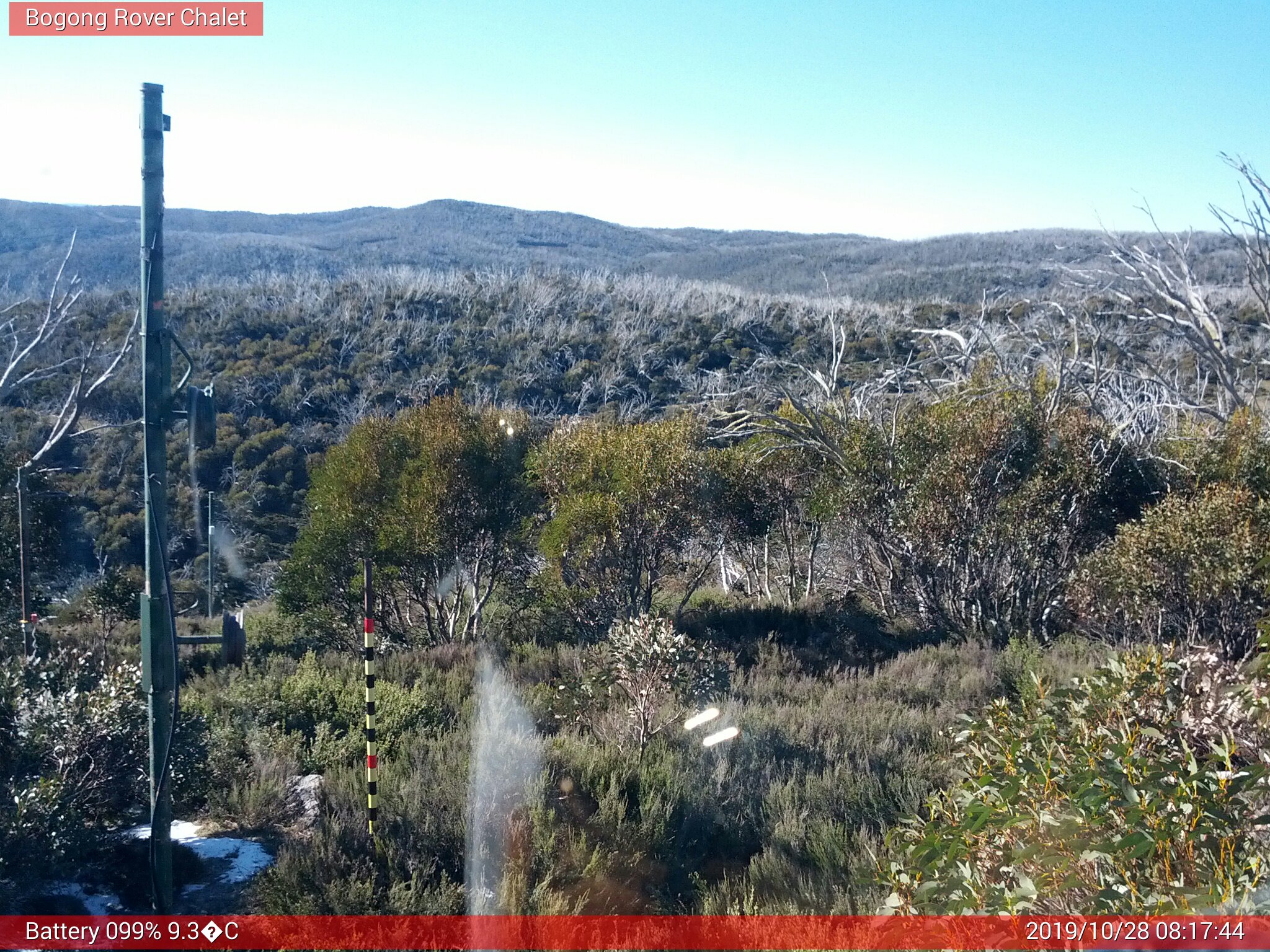 Bogong Web Cam 8:17am Monday 28th of October 2019