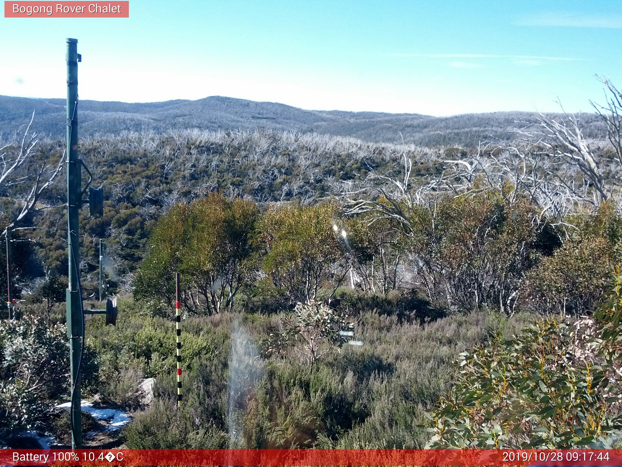 Bogong Web Cam 9:17am Monday 28th of October 2019