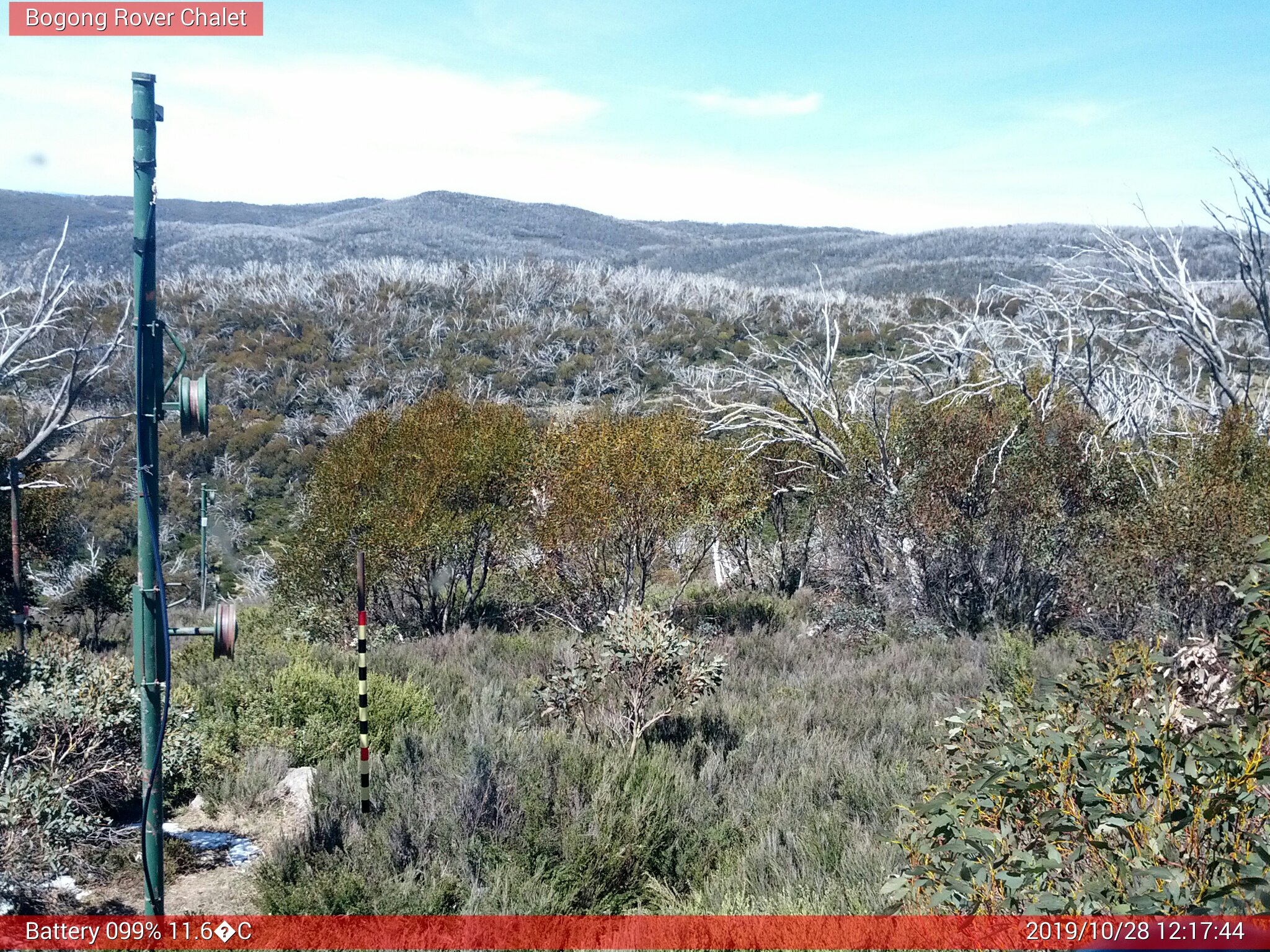 Bogong Web Cam 12:17pm Monday 28th of October 2019