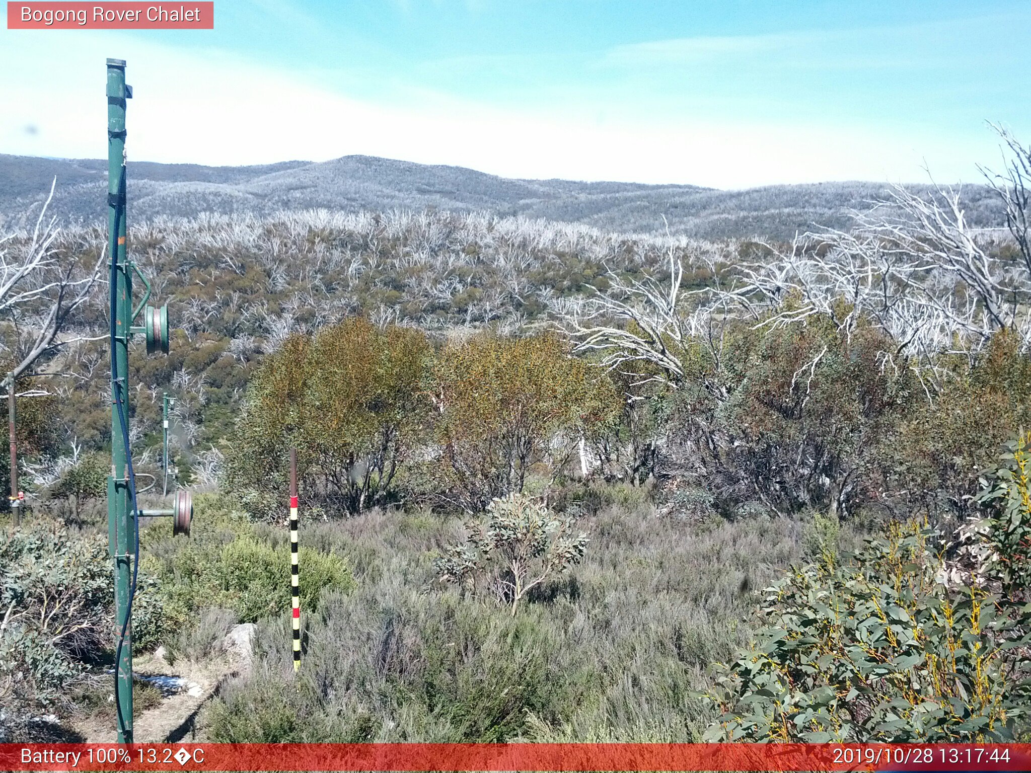 Bogong Web Cam 1:17pm Monday 28th of October 2019