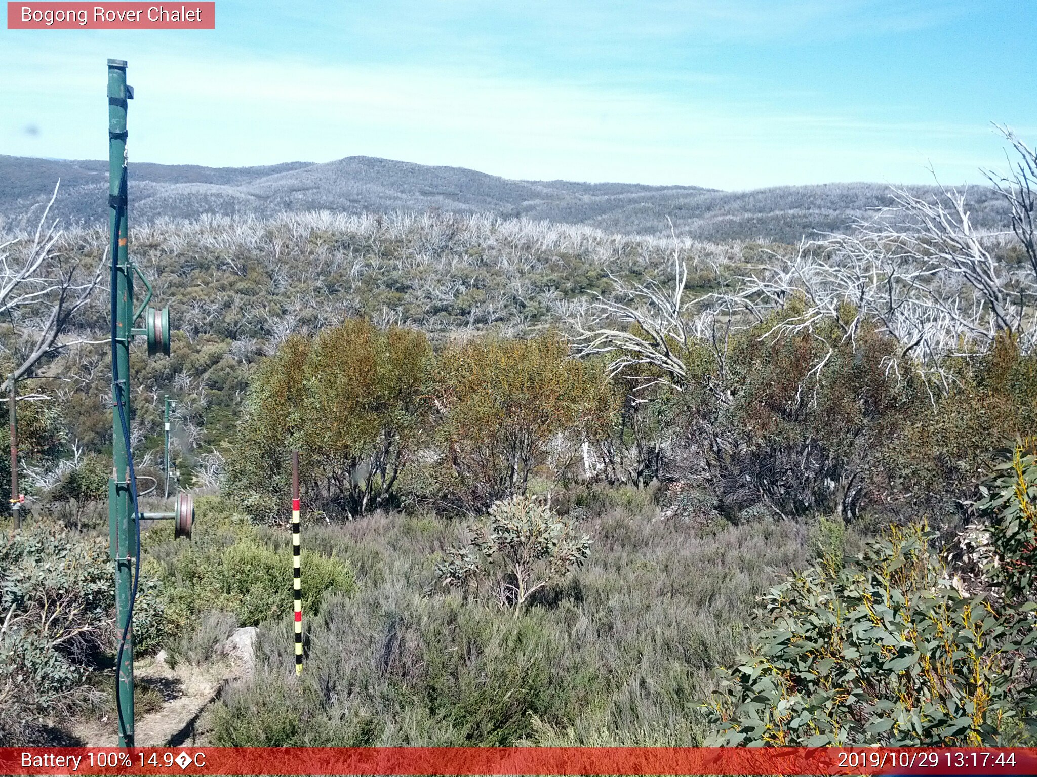 Bogong Web Cam 1:17pm Tuesday 29th of October 2019