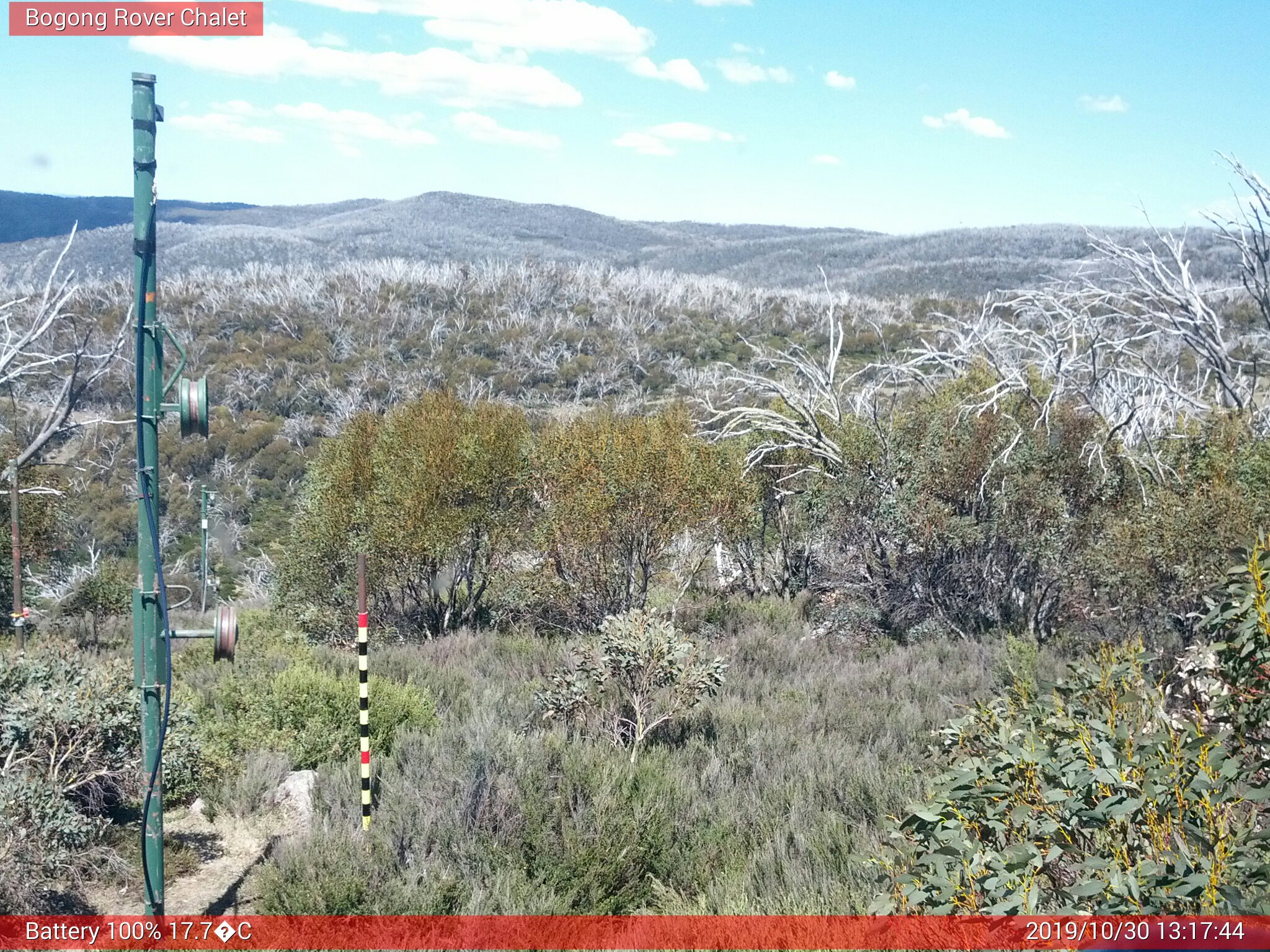 Bogong Web Cam 1:17pm Wednesday 30th of October 2019