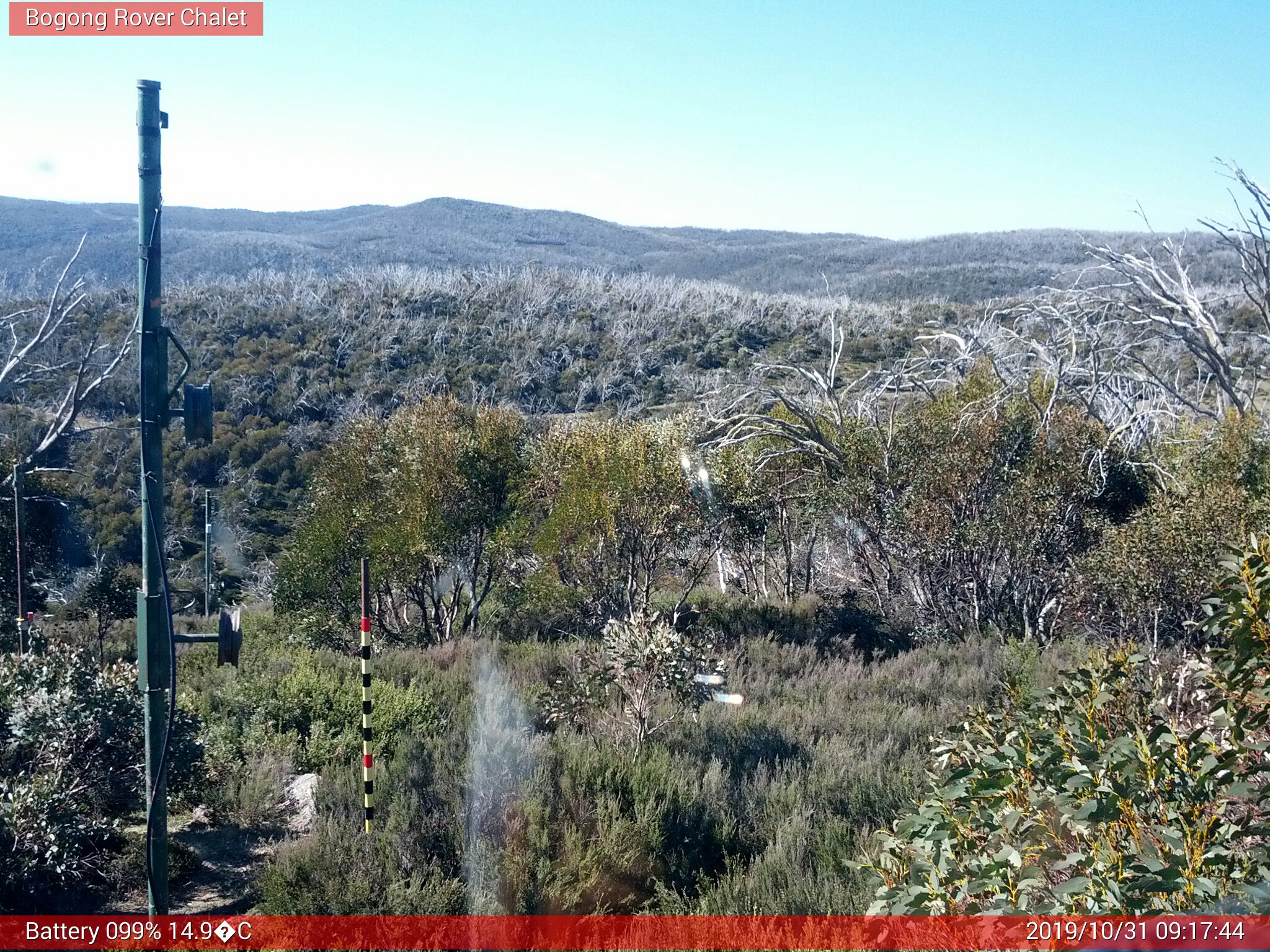 Bogong Web Cam 9:17am Thursday 31st of October 2019