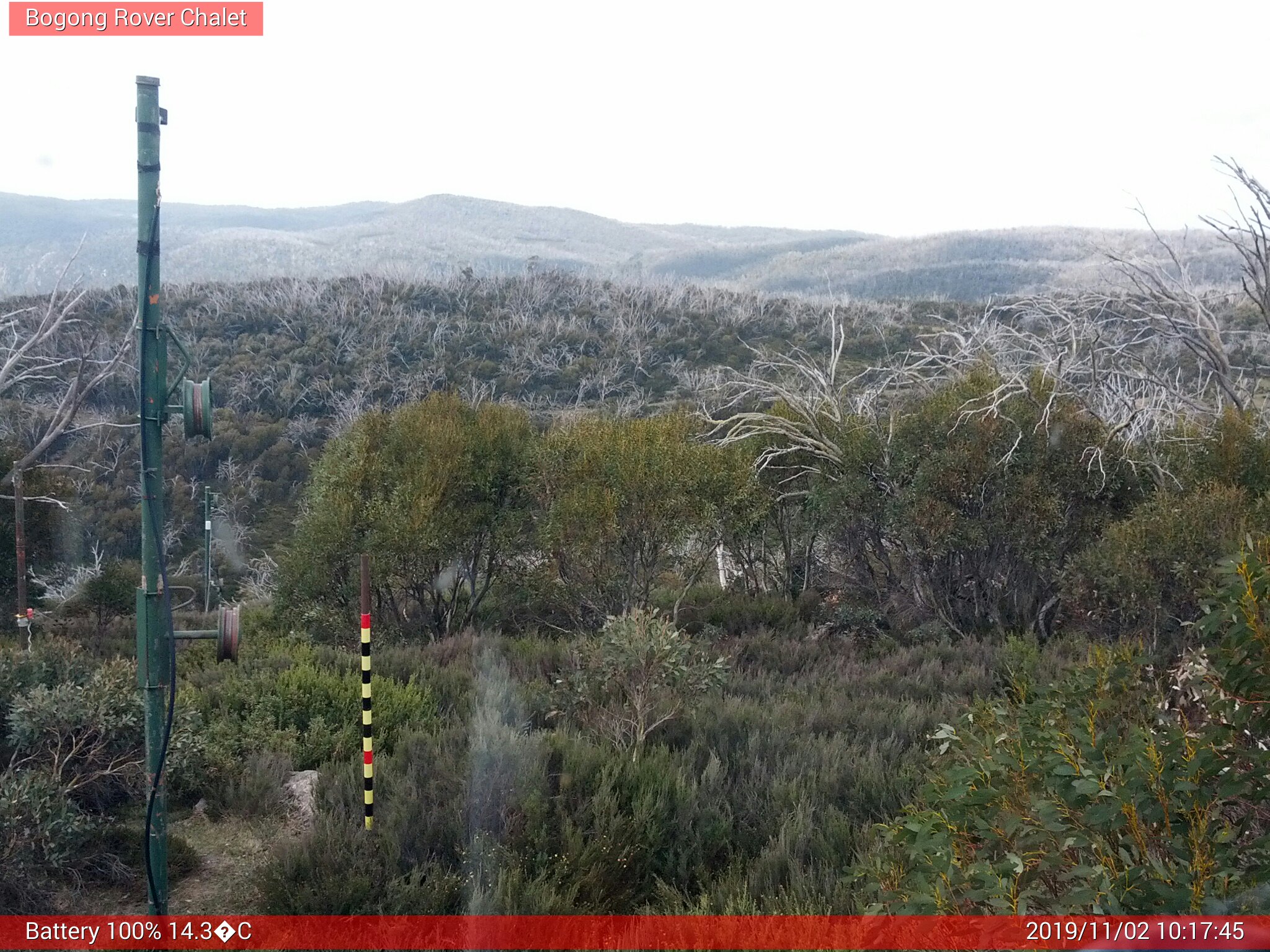 Bogong Web Cam 10:17am Saturday 2nd of November 2019