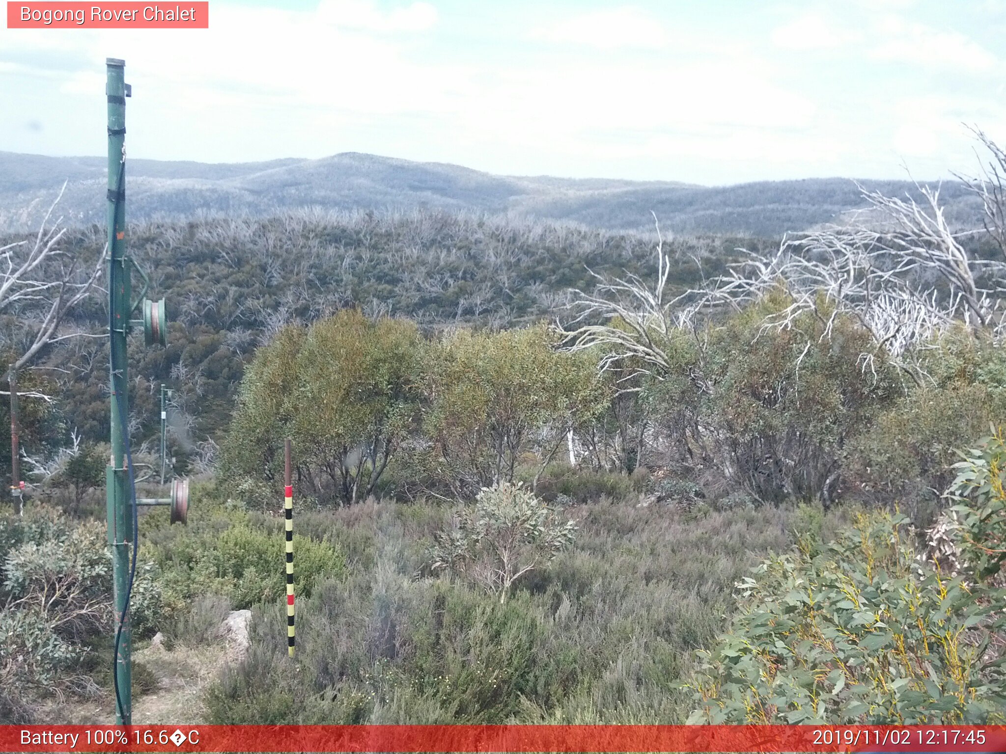 Bogong Web Cam 12:17pm Saturday 2nd of November 2019