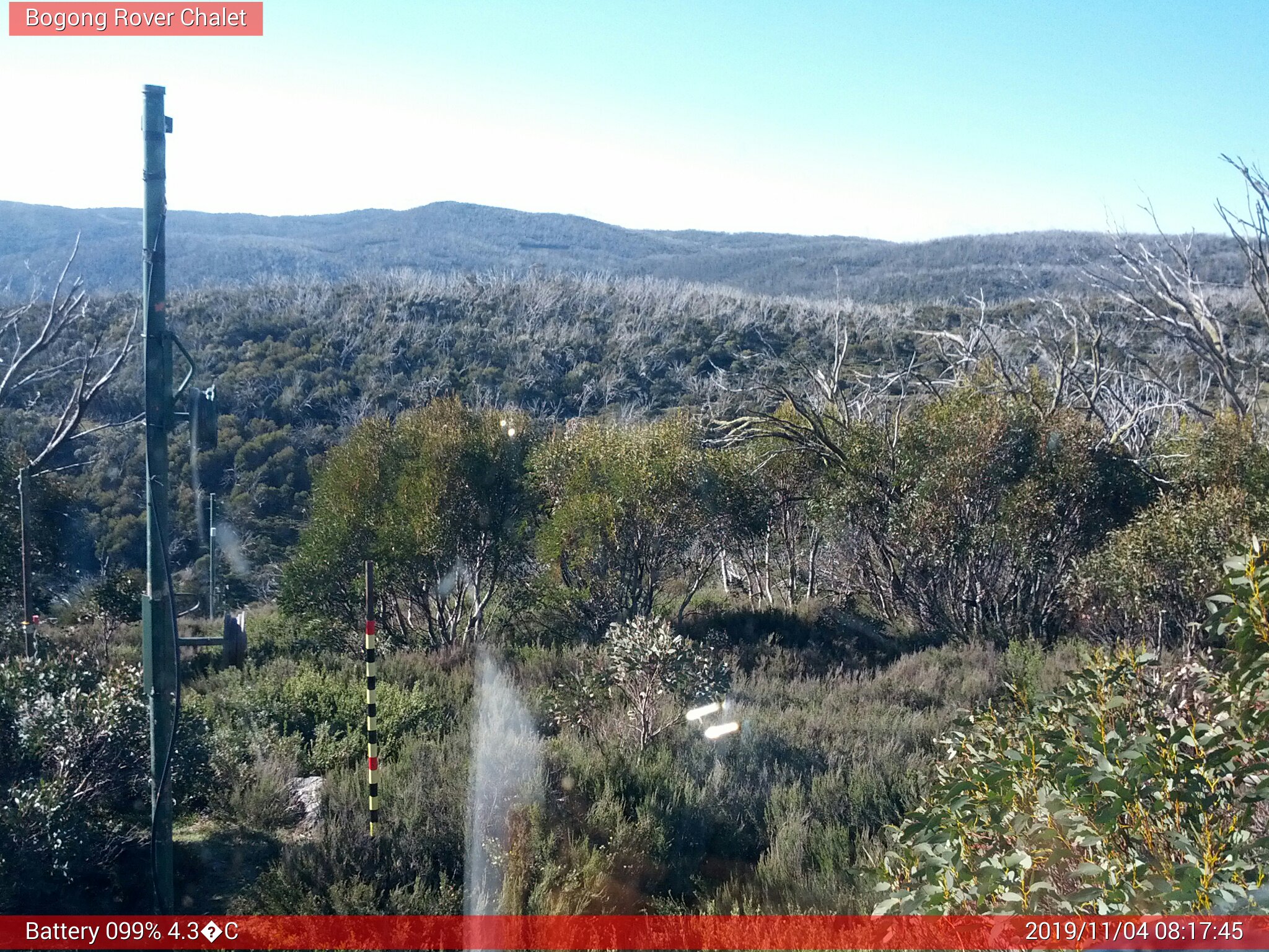 Bogong Web Cam 8:17am Monday 4th of November 2019