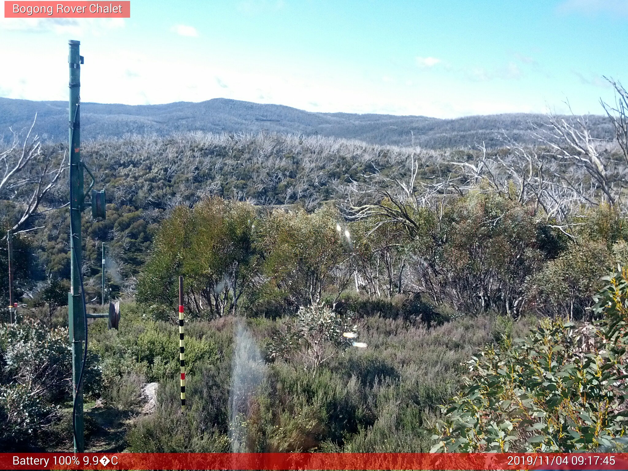 Bogong Web Cam 9:17am Monday 4th of November 2019