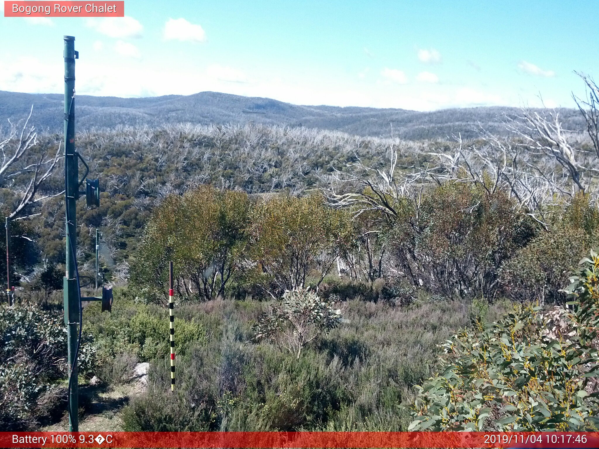 Bogong Web Cam 10:17am Monday 4th of November 2019