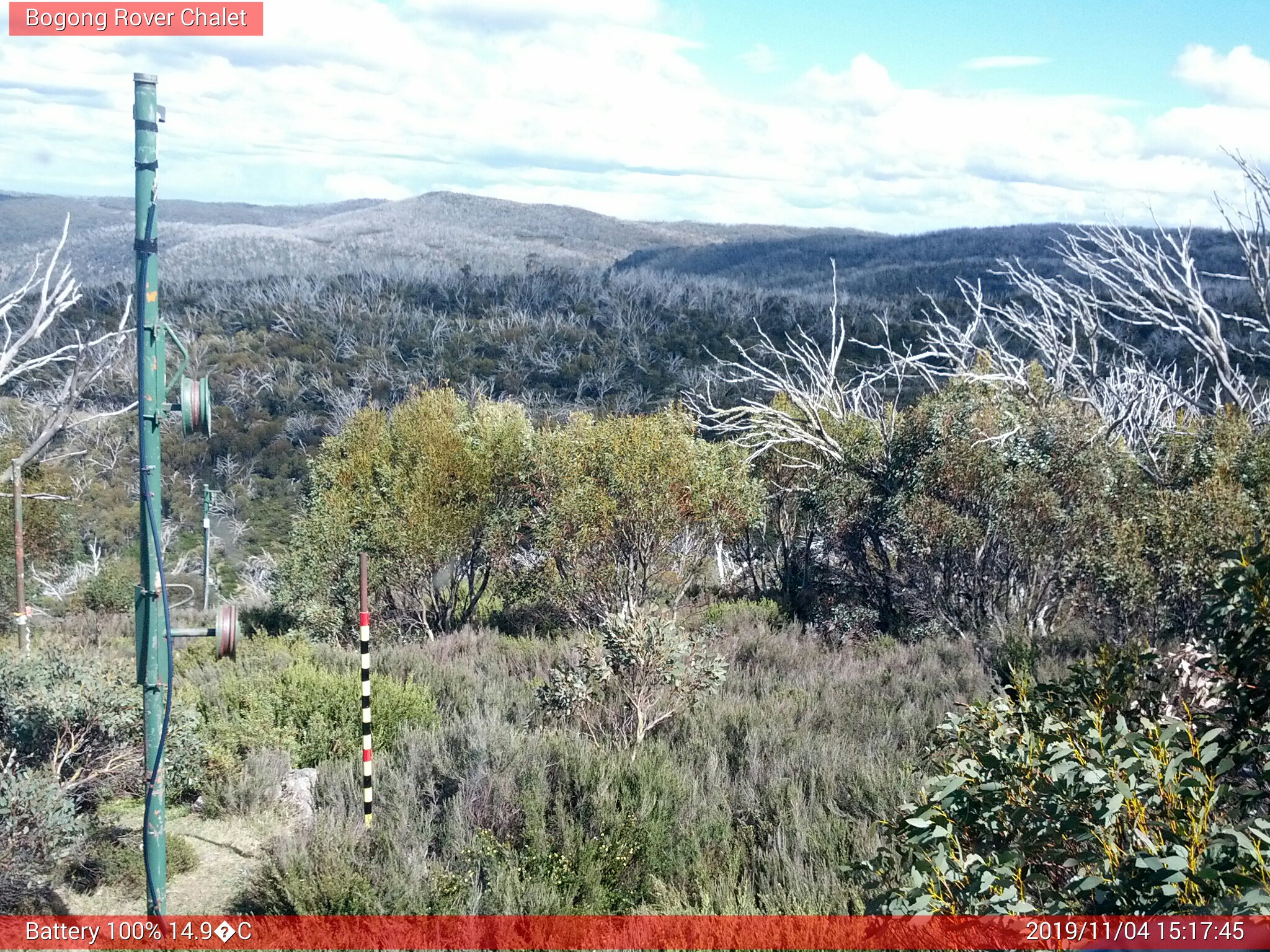 Bogong Web Cam 3:17pm Monday 4th of November 2019