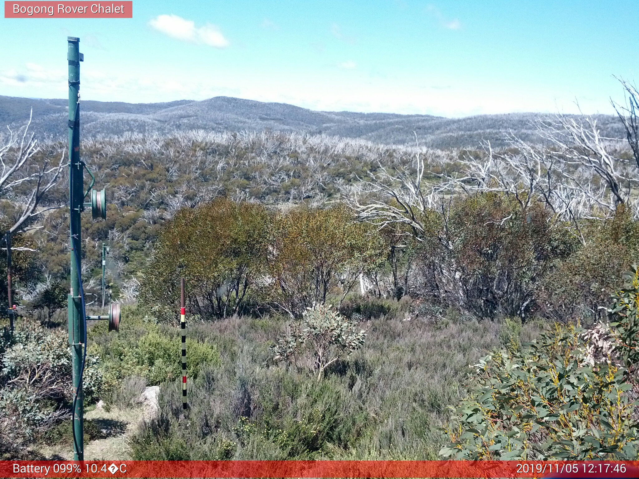 Bogong Web Cam 12:17pm Tuesday 5th of November 2019