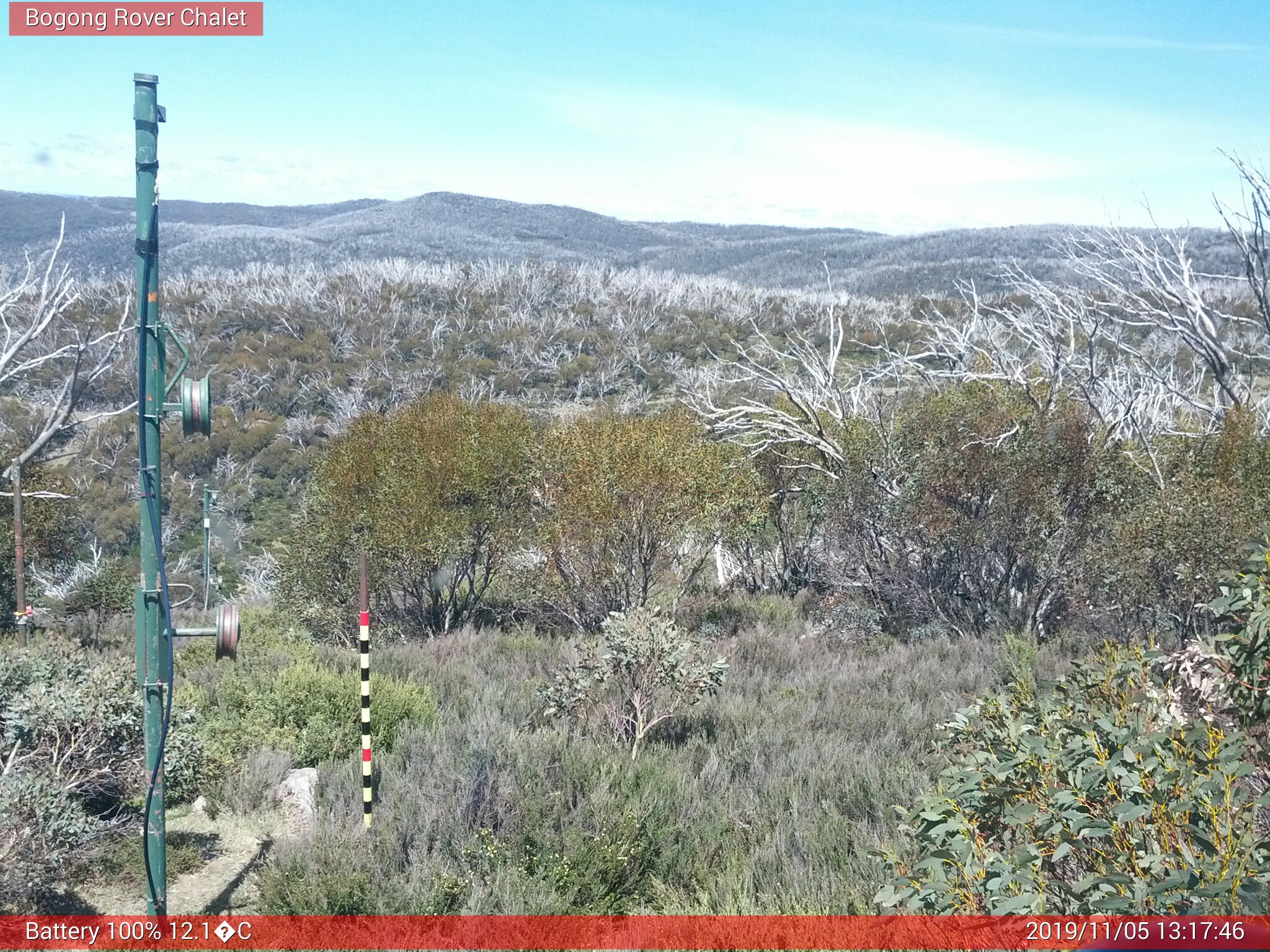 Bogong Web Cam 1:17pm Tuesday 5th of November 2019