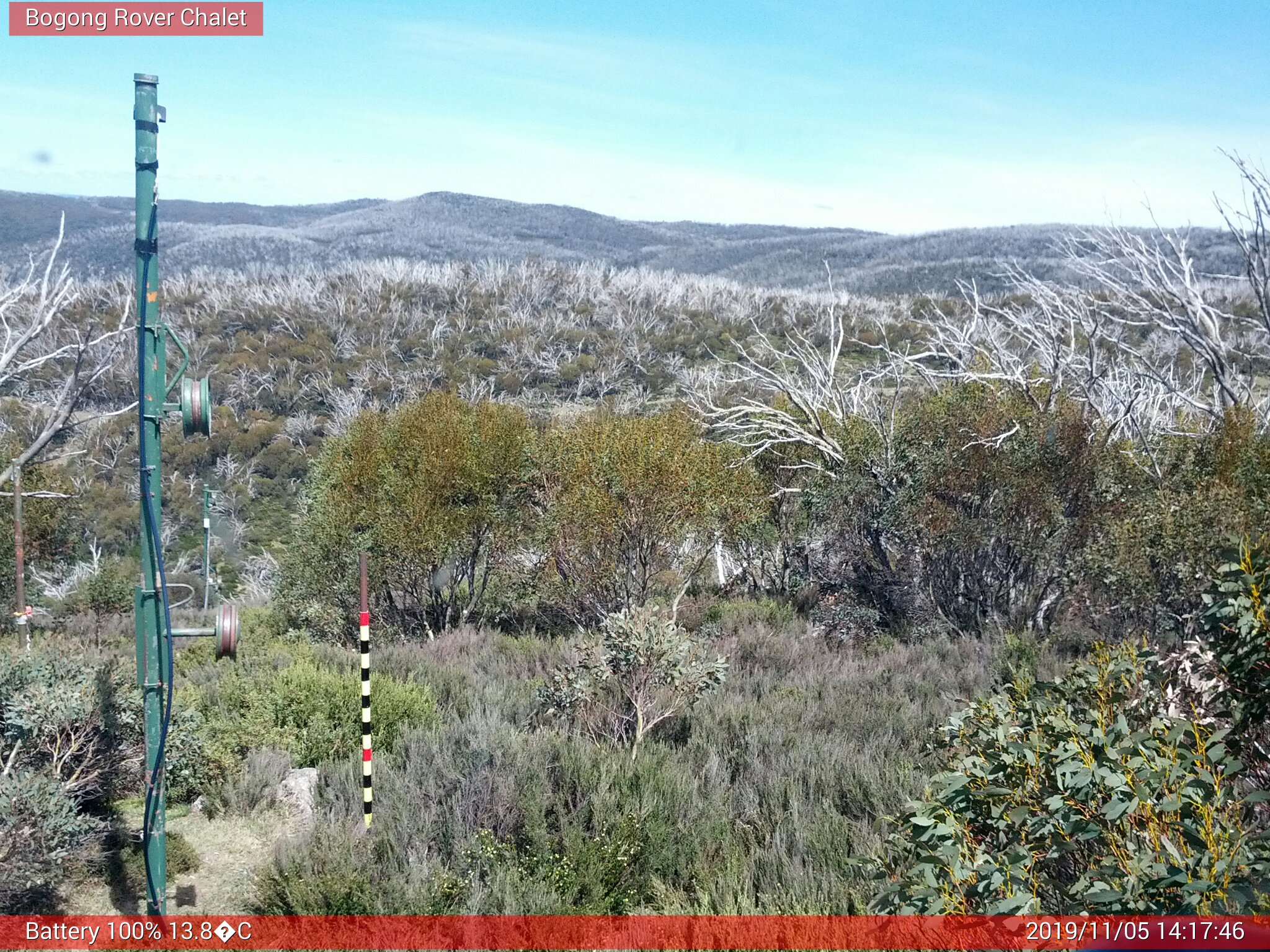 Bogong Web Cam 2:17pm Tuesday 5th of November 2019