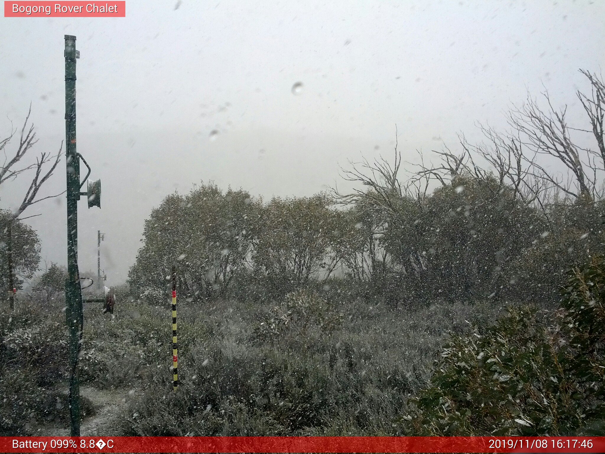 Bogong Web Cam 4:17pm Friday 8th of November 2019