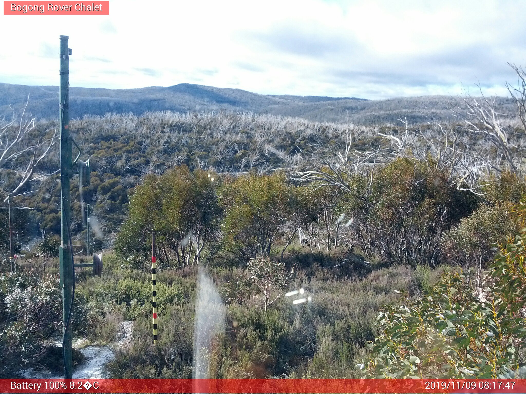 Bogong Web Cam 8:17am Saturday 9th of November 2019