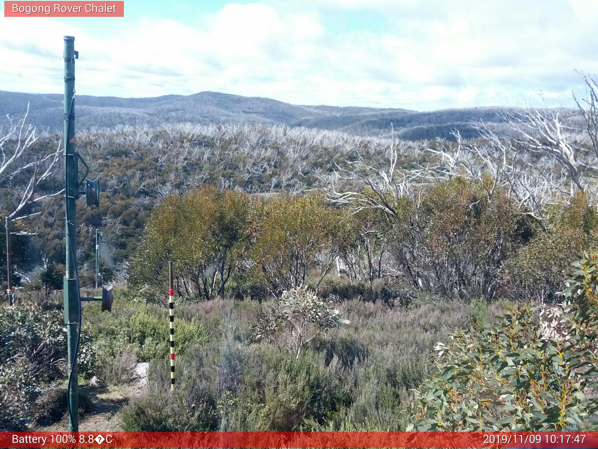 Bogong Web Cam 10:17am Saturday 9th of November 2019