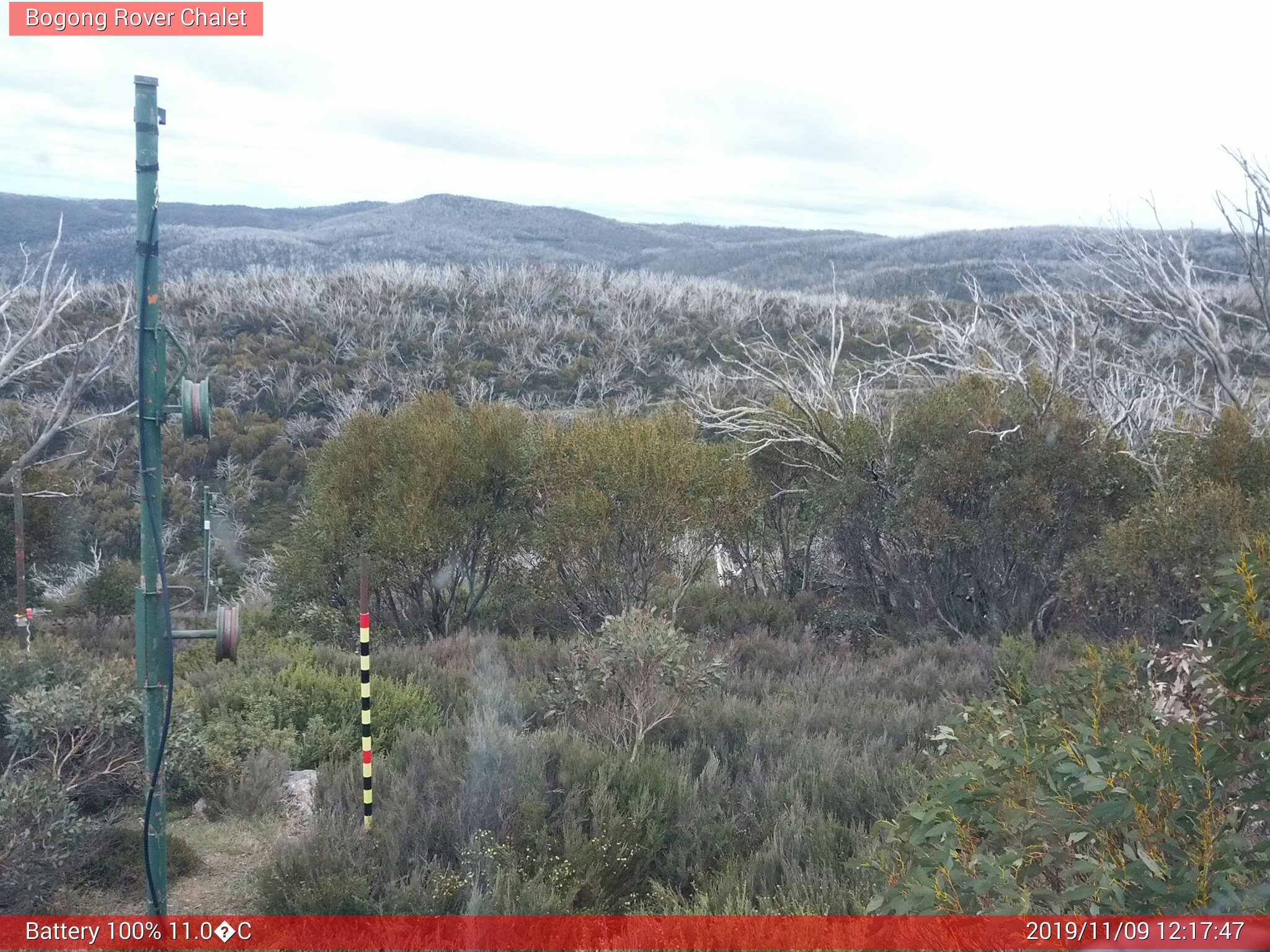 Bogong Web Cam 12:17pm Saturday 9th of November 2019