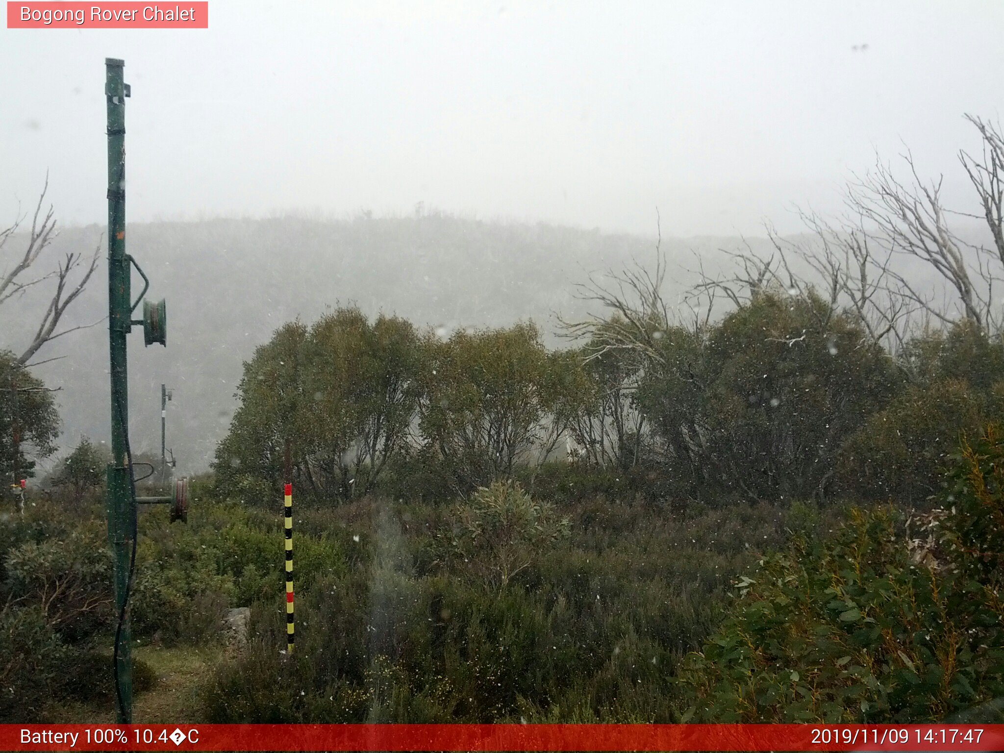 Bogong Web Cam 2:17pm Saturday 9th of November 2019