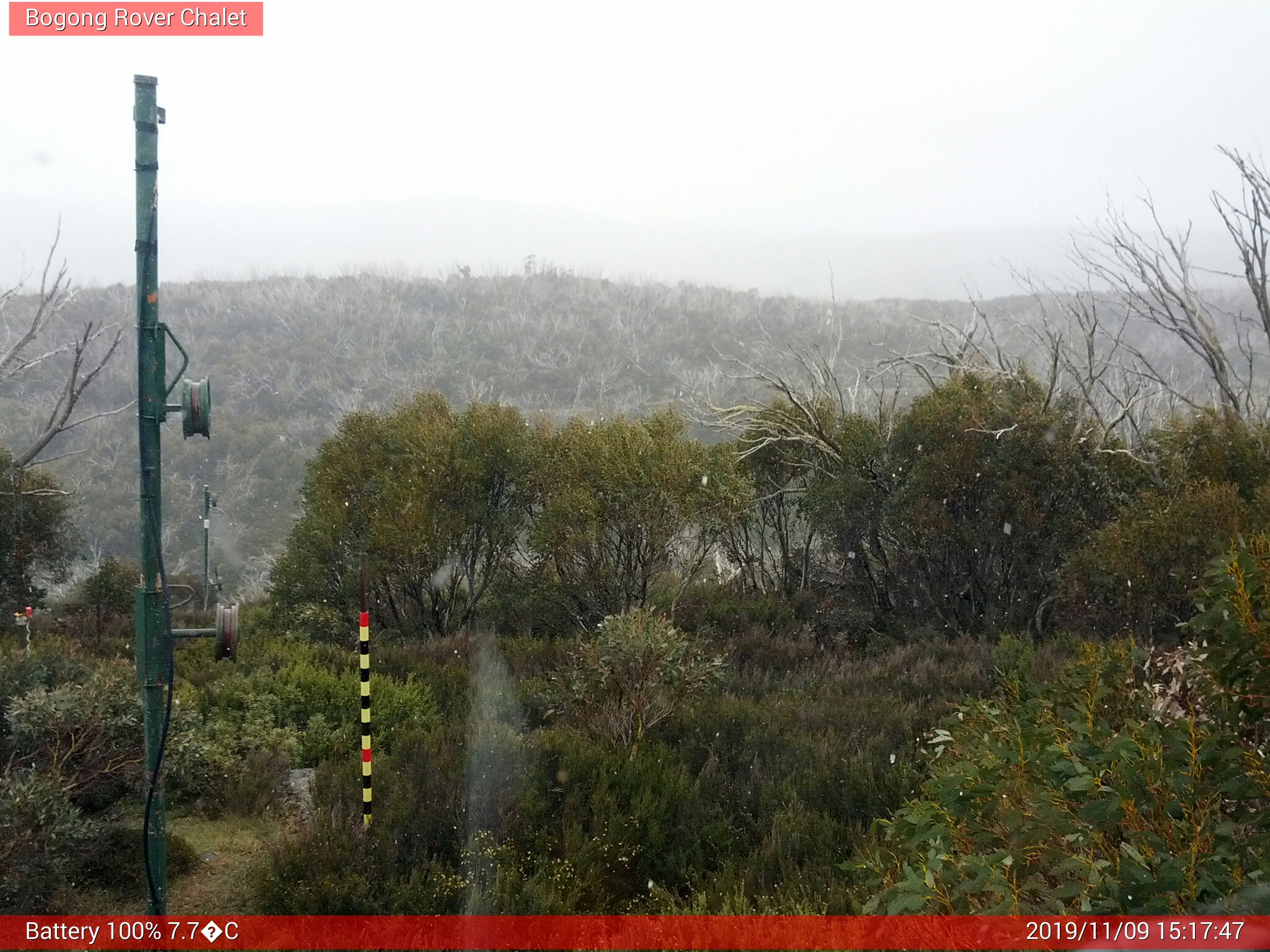 Bogong Web Cam 3:17pm Saturday 9th of November 2019