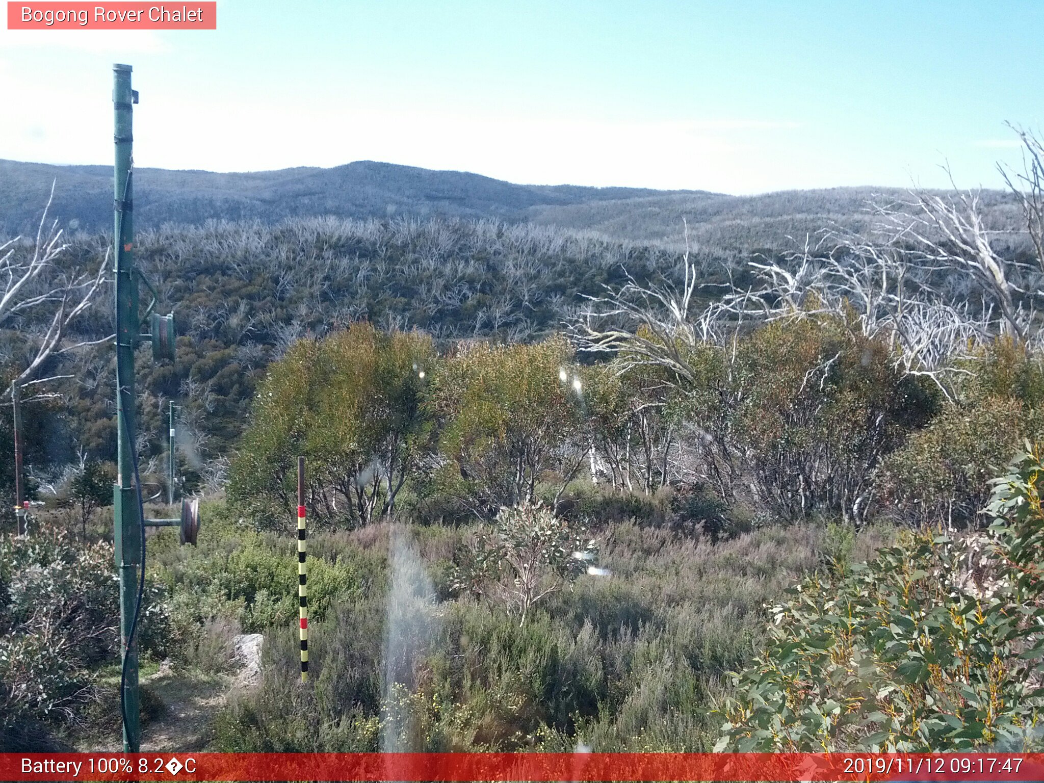 Bogong Web Cam 9:17am Tuesday 12th of November 2019