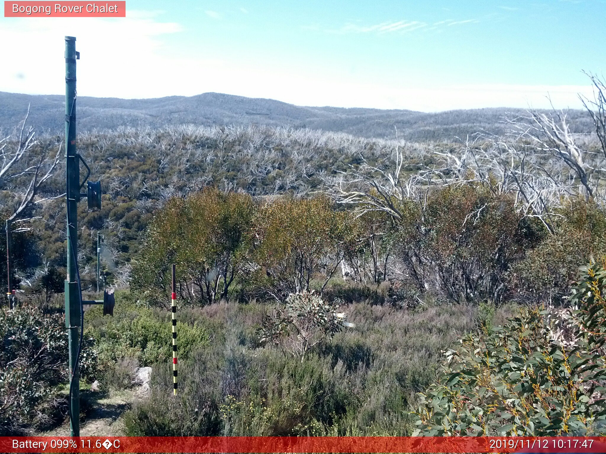 Bogong Web Cam 10:17am Tuesday 12th of November 2019