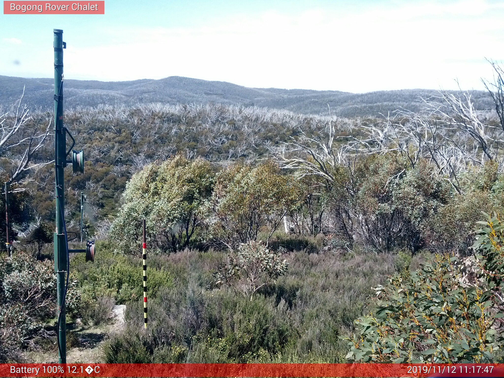 Bogong Web Cam 11:17am Tuesday 12th of November 2019