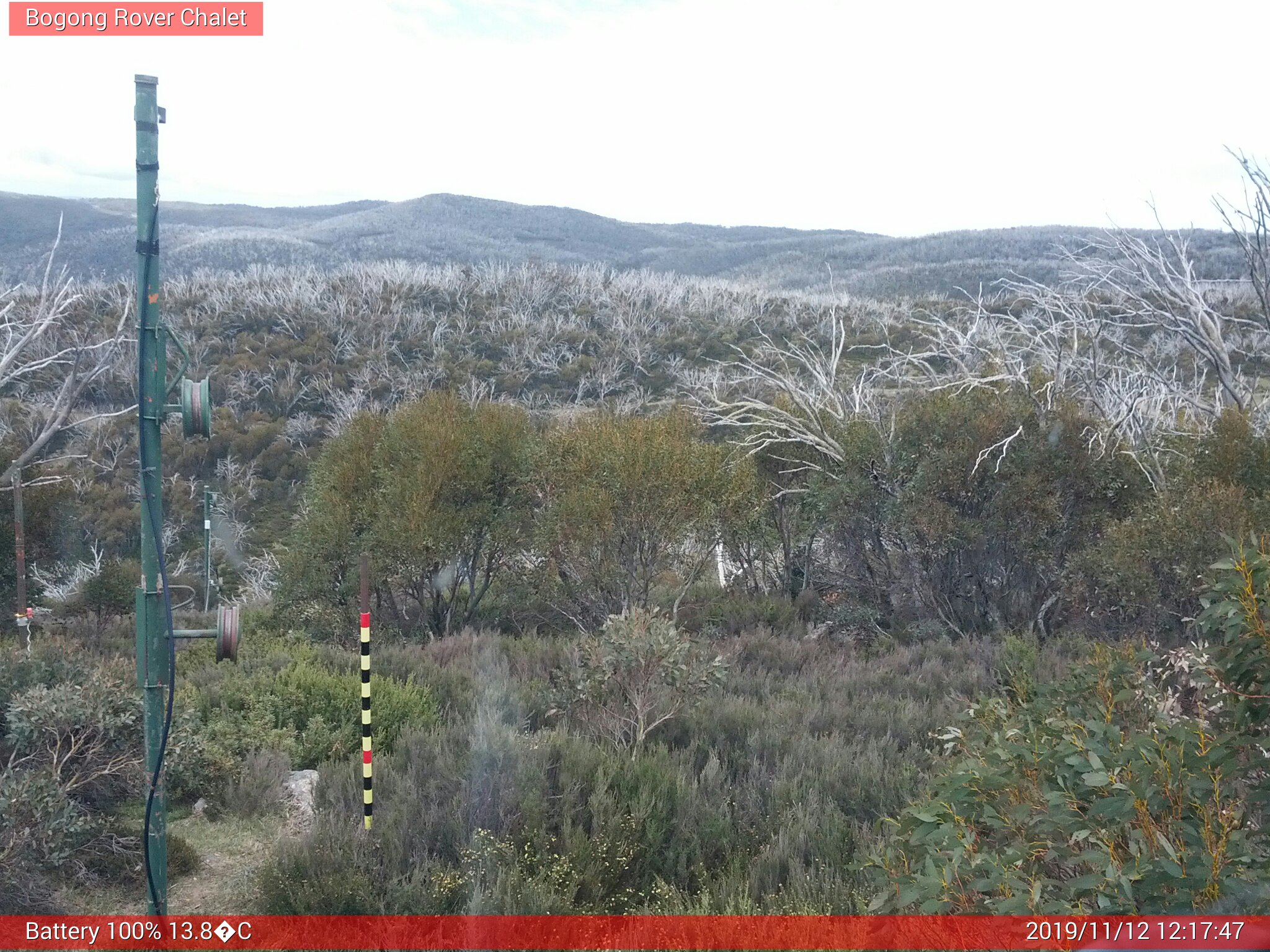 Bogong Web Cam 12:17pm Tuesday 12th of November 2019