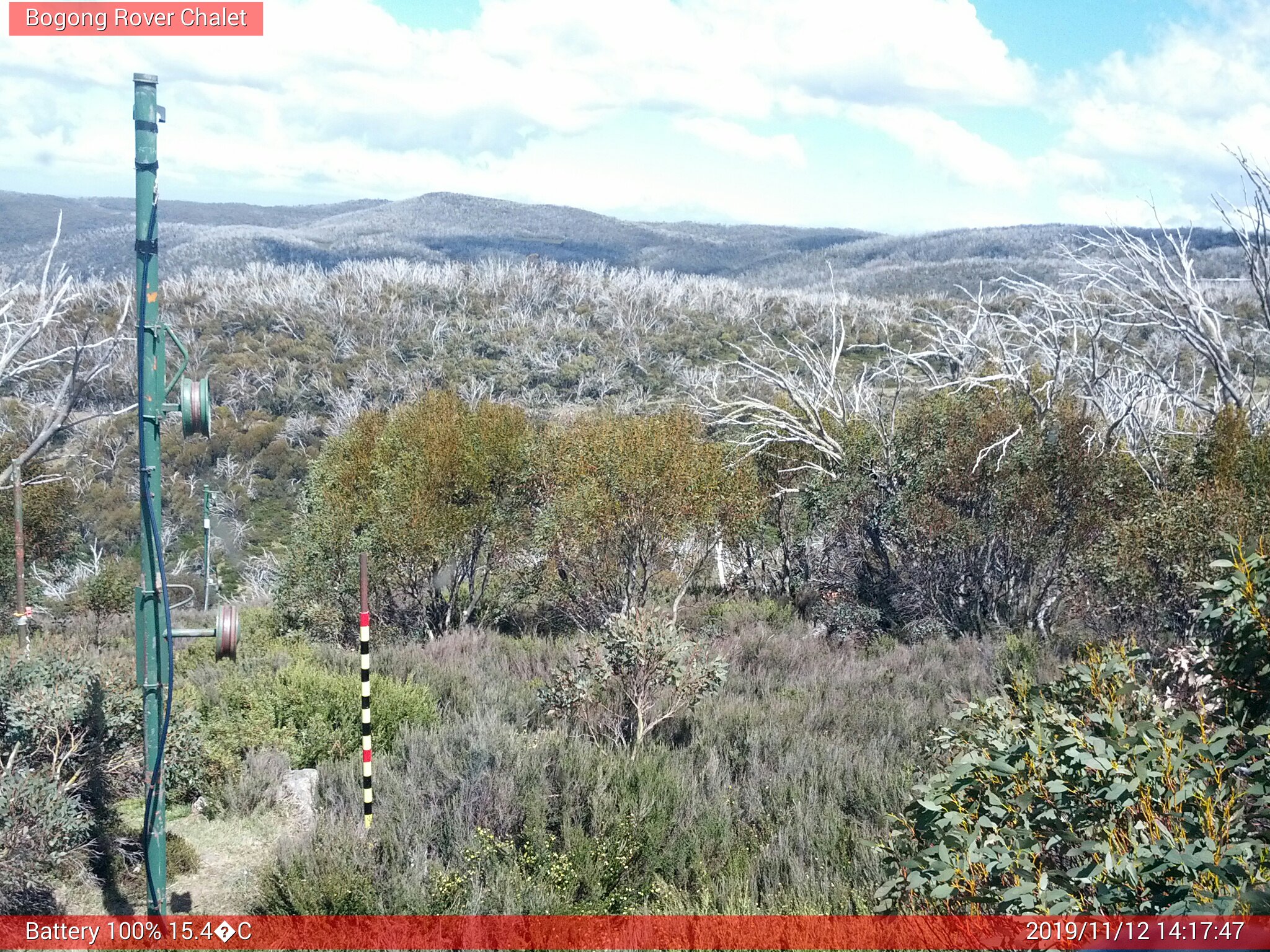 Bogong Web Cam 2:17pm Tuesday 12th of November 2019