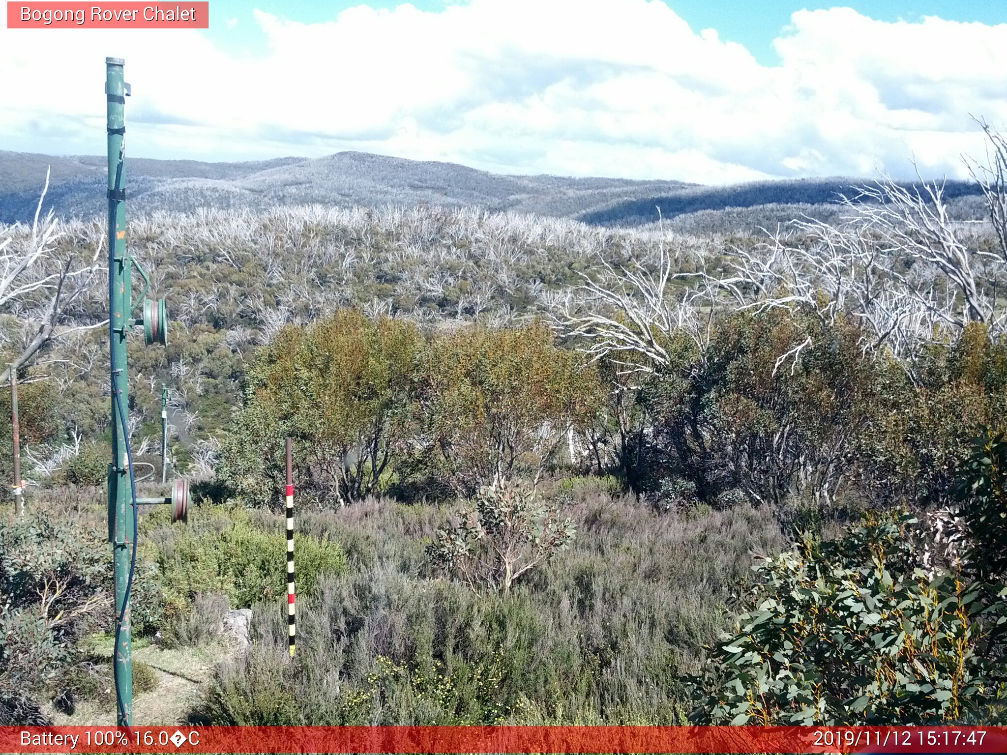 Bogong Web Cam 3:17pm Tuesday 12th of November 2019