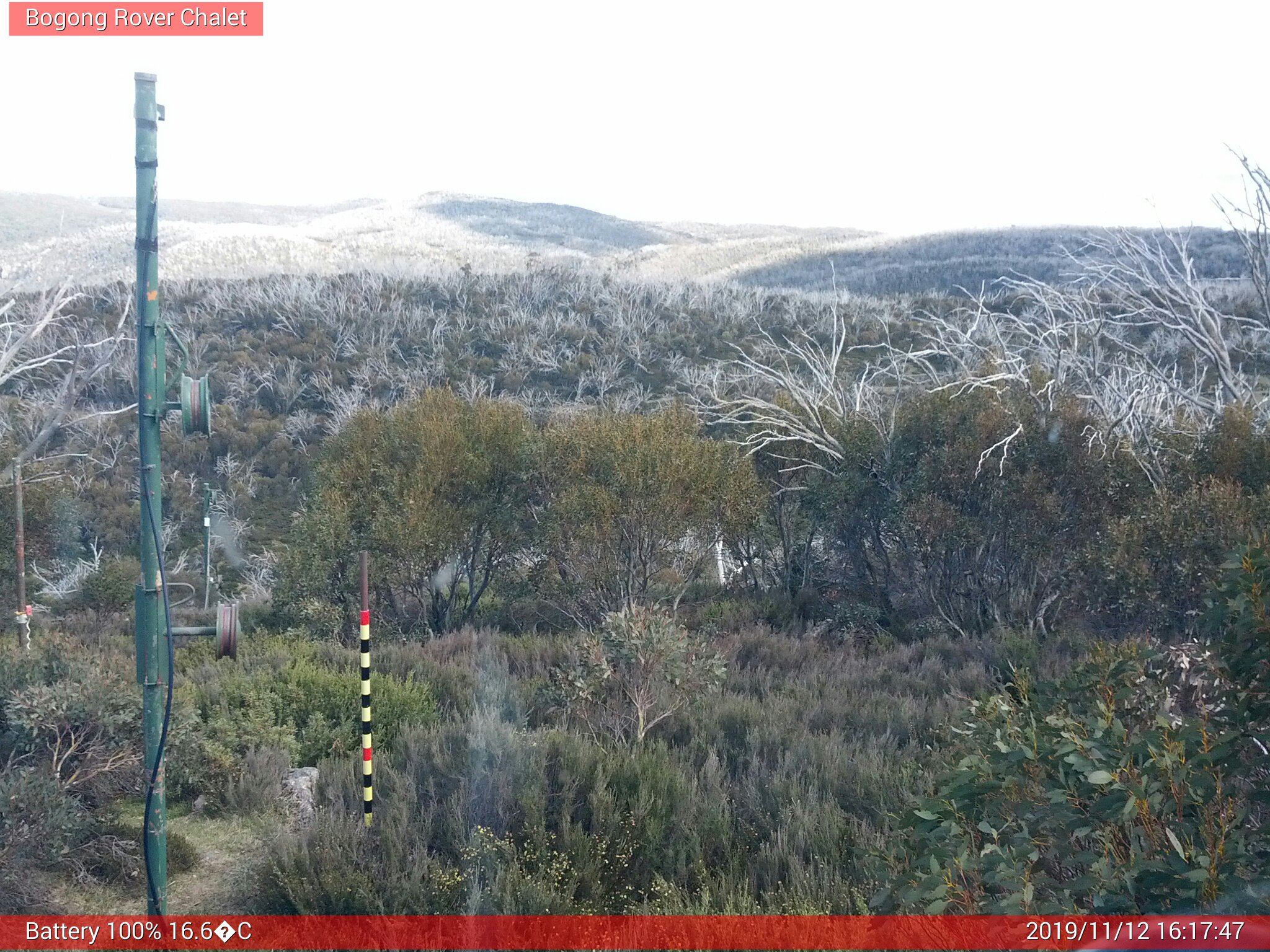 Bogong Web Cam 4:17pm Tuesday 12th of November 2019