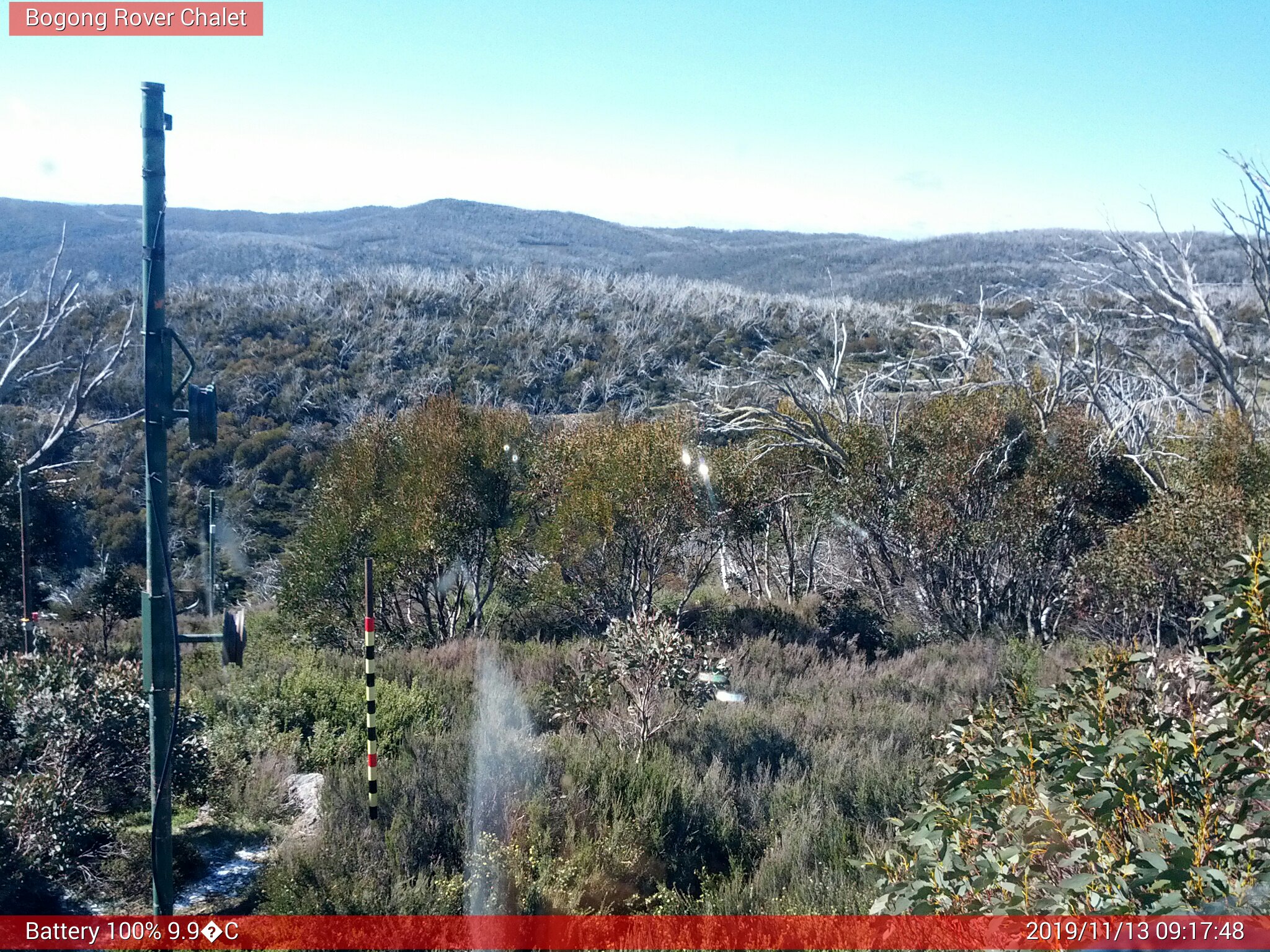 Bogong Web Cam 9:17am Wednesday 13th of November 2019