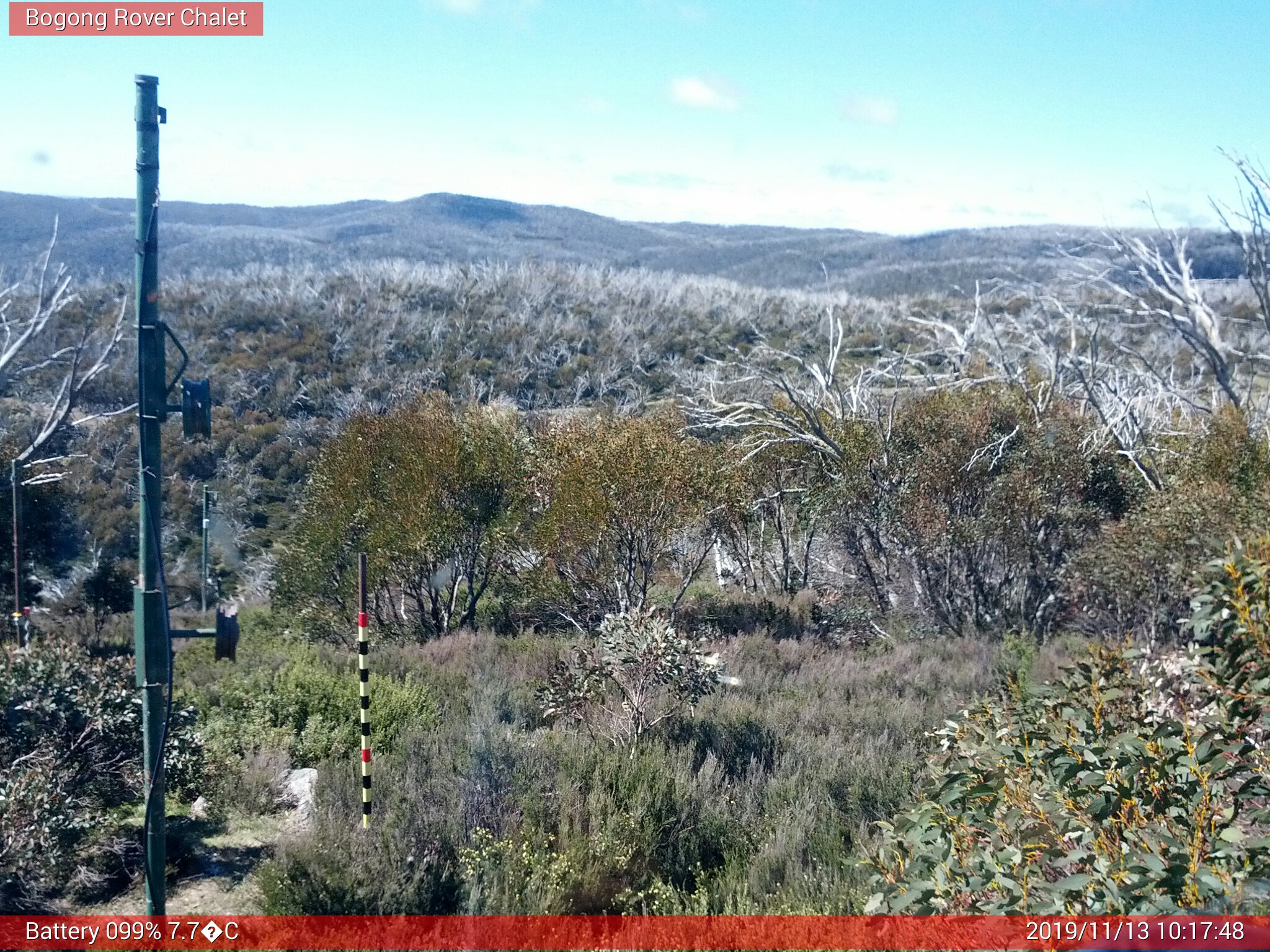 Bogong Web Cam 10:17am Wednesday 13th of November 2019