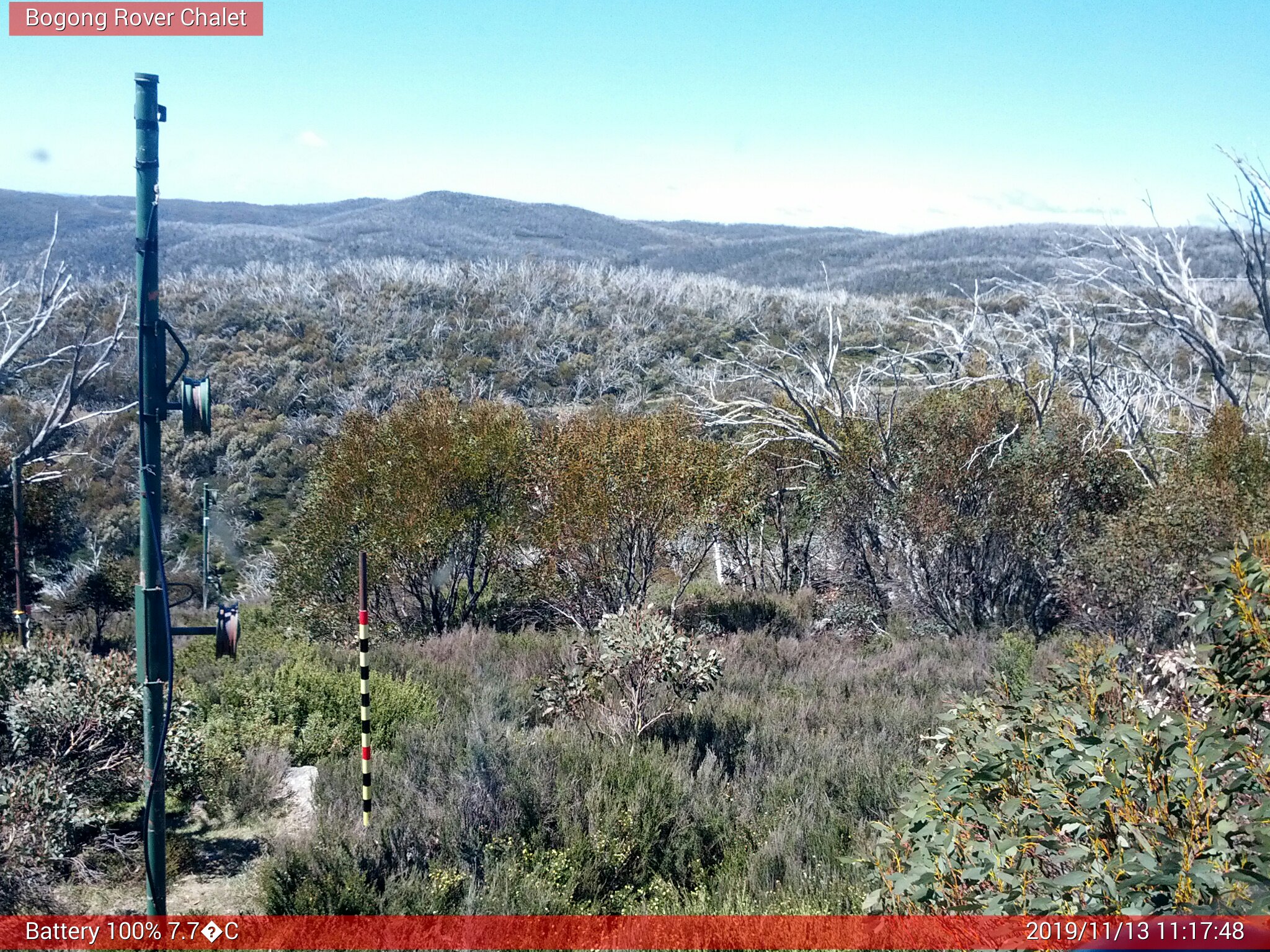 Bogong Web Cam 11:17am Wednesday 13th of November 2019