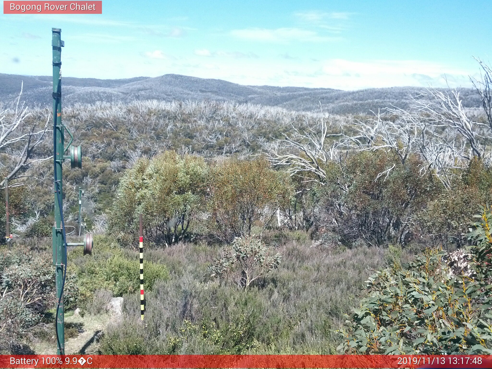 Bogong Web Cam 1:17pm Wednesday 13th of November 2019