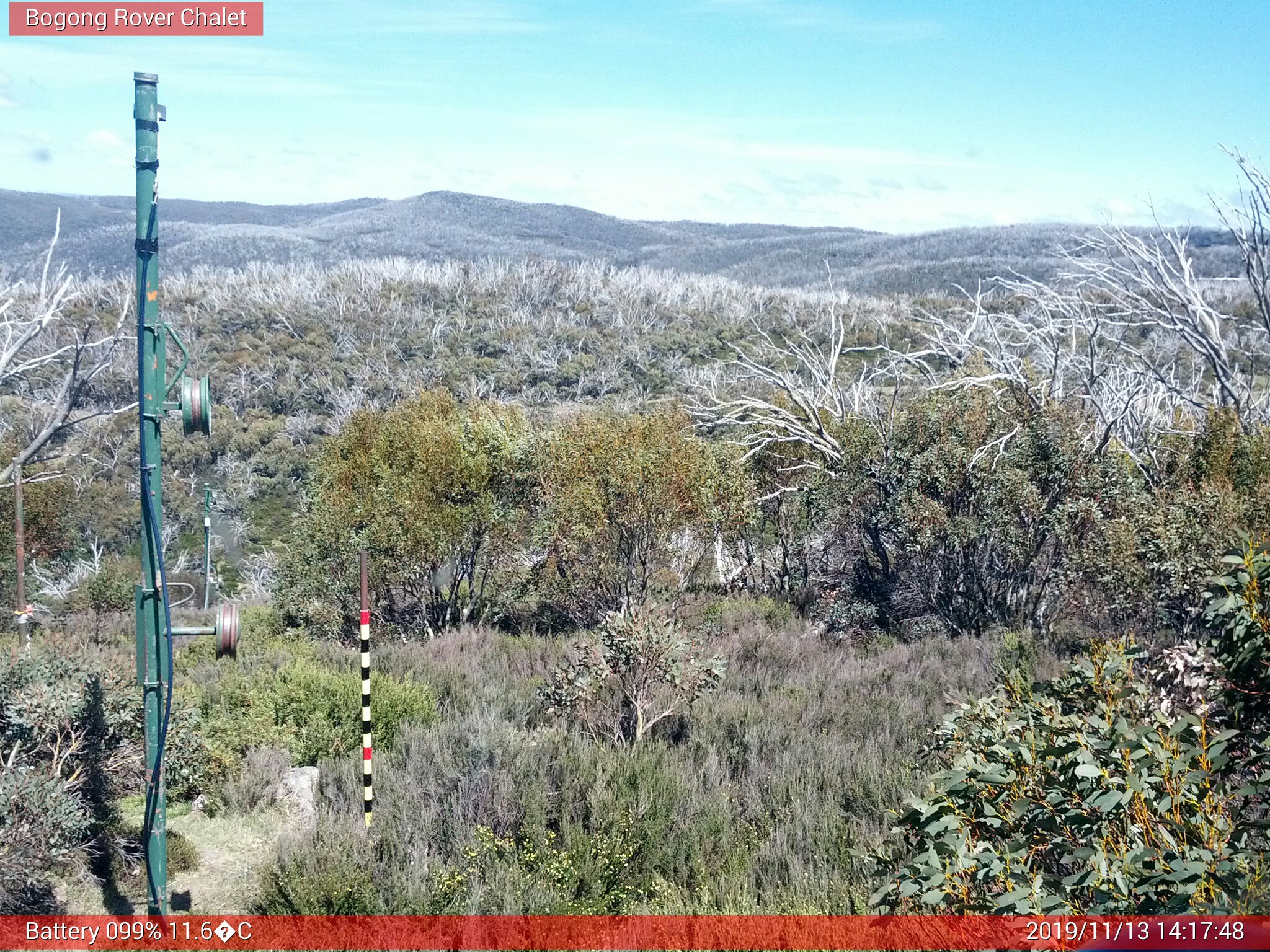 Bogong Web Cam 2:17pm Wednesday 13th of November 2019